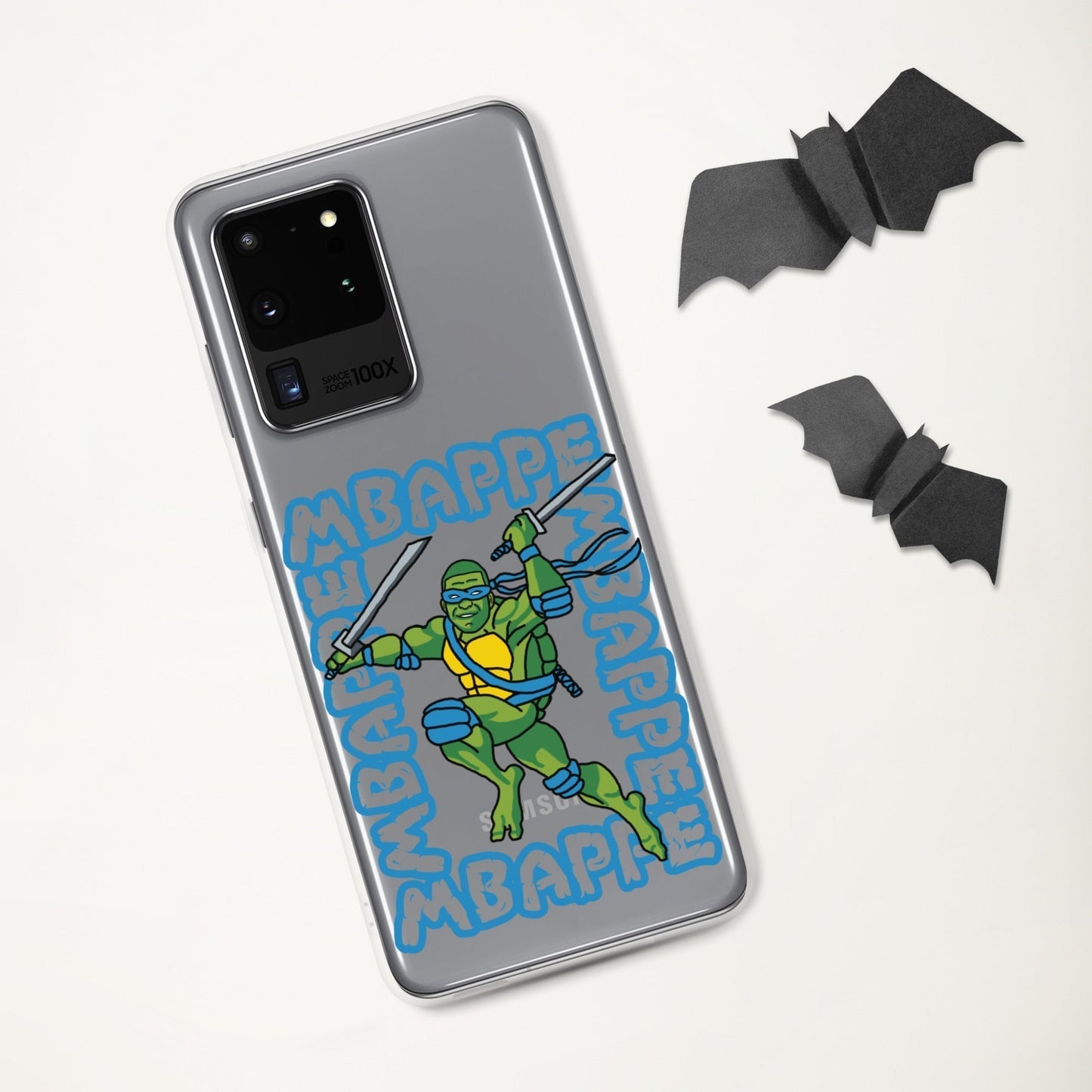 Kylian Mbappe Blue Ninja Turtle Leonardo Clear Case for Samsung® Mobile Phone Cases Football Kylian Mbappe Ninja Turtles PSG Real Madrid Next Cult Brand