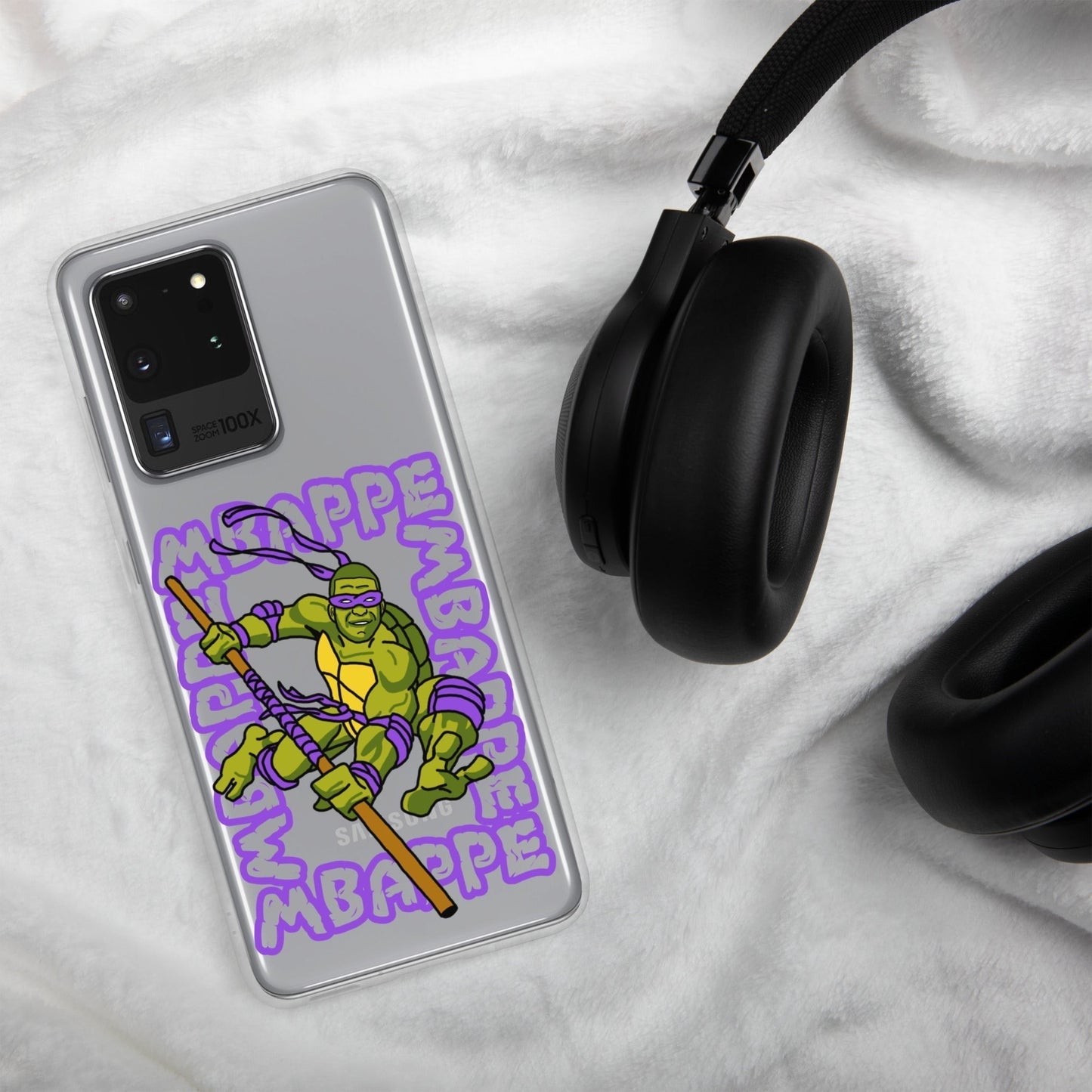 Kylian Mbappe Purple Ninja Turtle Donatello Clear Case for Samsung® Mobile Phone Cases Football Kylian Mbappe Ninja Turtles PSG Real Madrid Next Cult Brand