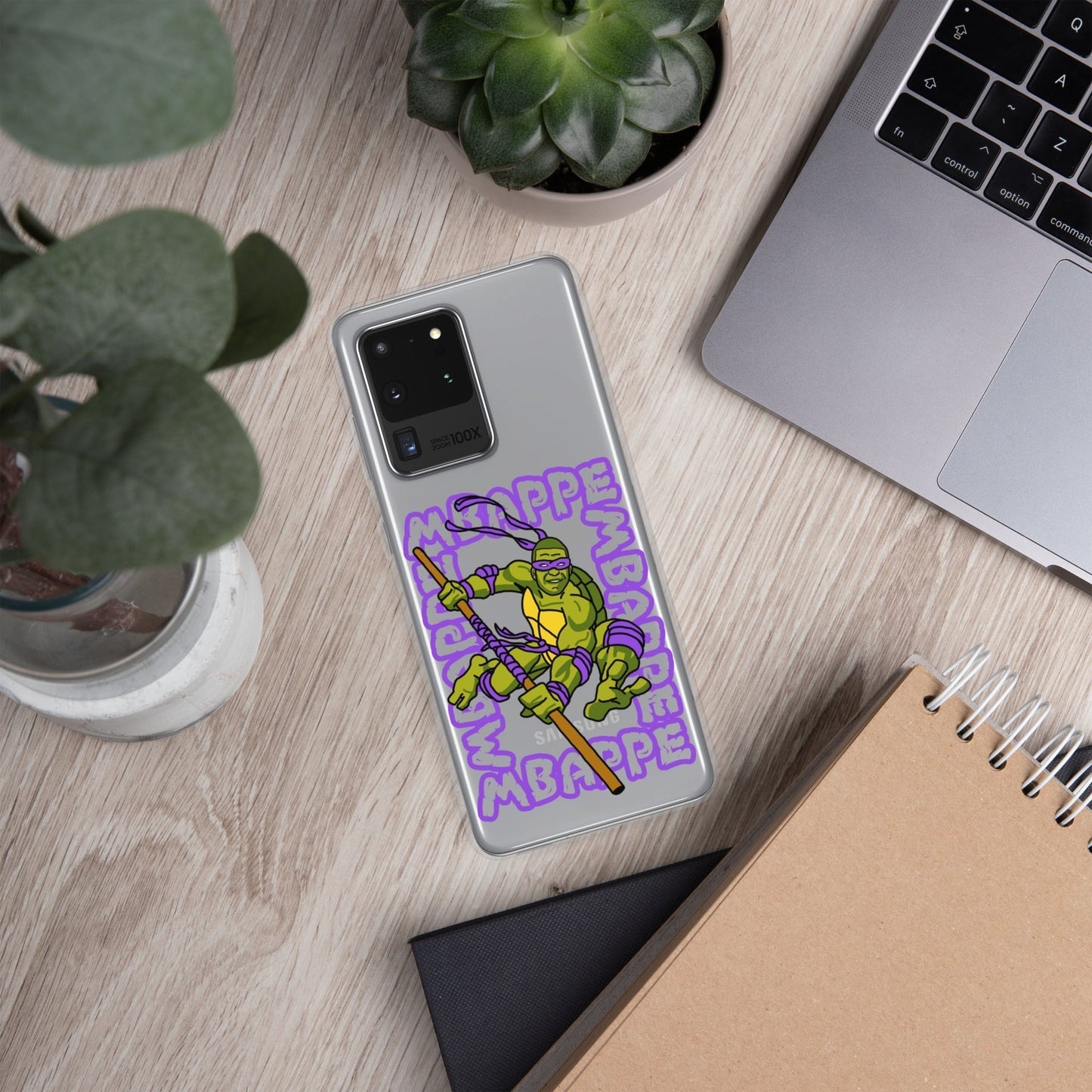Kylian Mbappe Purple Ninja Turtle Donatello Clear Case for Samsung® Mobile Phone Cases Football Kylian Mbappe Ninja Turtles PSG Real Madrid Next Cult Brand