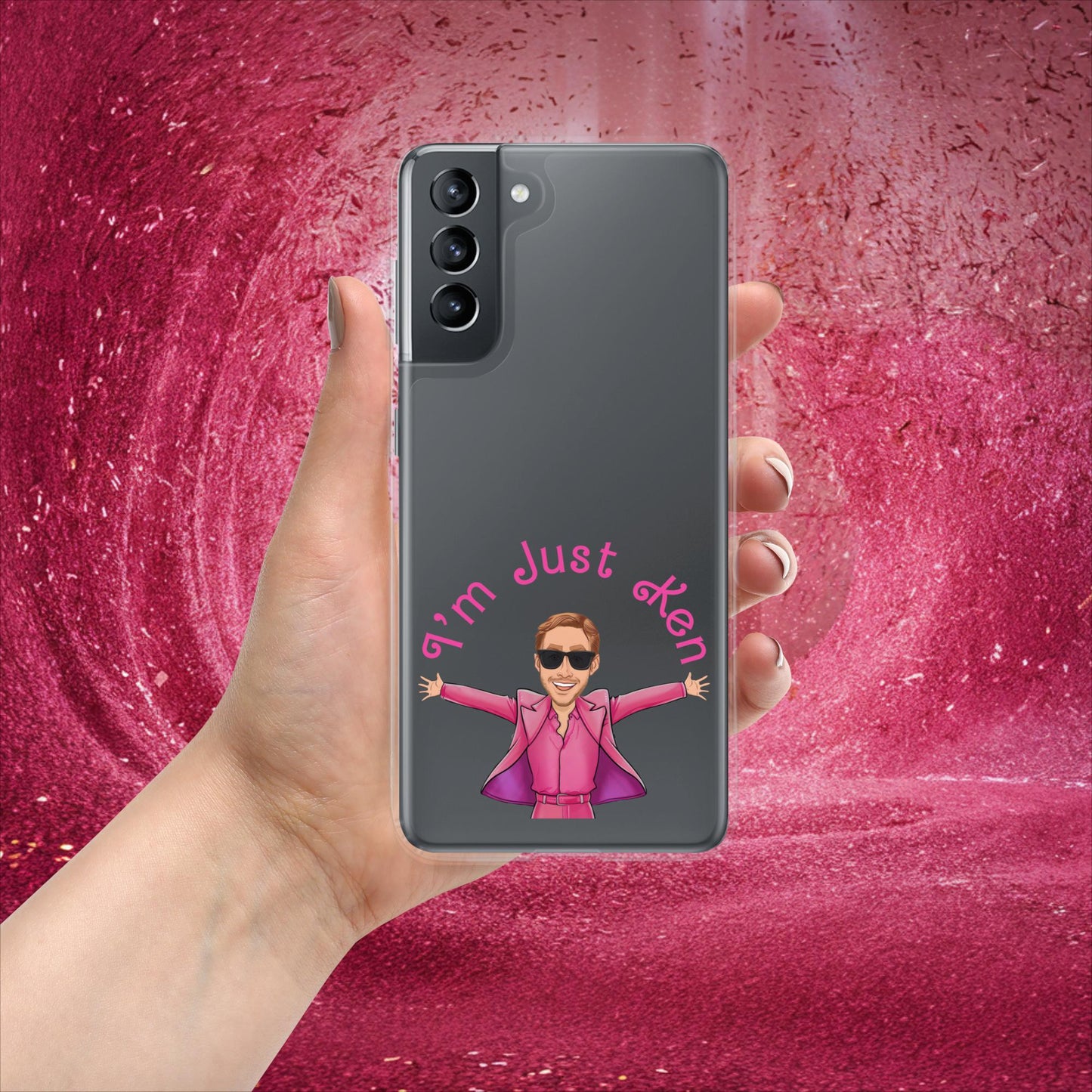 Ken Barbie Ryan Gosling I'm Just Ken Clear Case for Samsung Samsung Galaxy S21 Mobile Phone Cases Barbie Celebrities Ken Movies Ryan Gosling Next Cult Brand