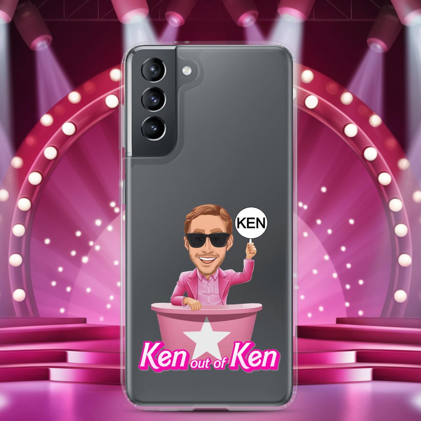 Ken out of Ken Ryan Gosling Barbie Movie Clear Case for Samsung Samsung Galaxy S21 Mobile Phone Cases Barbie Celebrities Ken Movies Ryan Gosling Next Cult Brand