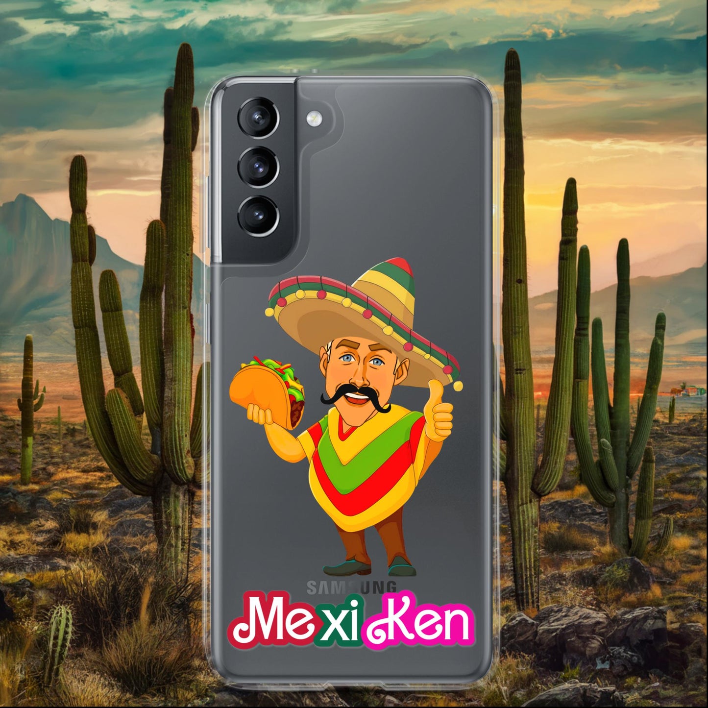 MexiKen Ken Barbie Movie Ryan Gosling Mexican Clear Case for Samsung Samsung Galaxy S21 Mobile Phone Cases Barbie Celebrities Ken Mexico Movies Ryan Gosling Next Cult Brand