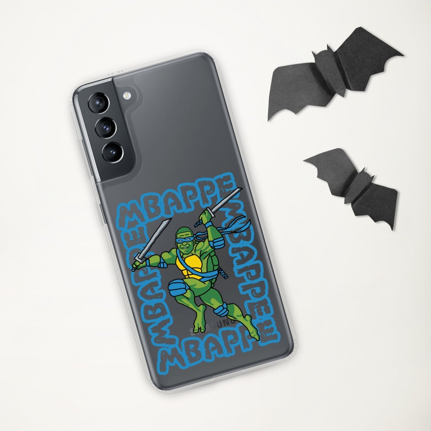 Kylian Mbappe Blue Ninja Turtle Leonardo Clear Case for Samsung® Mobile Phone Cases Football Kylian Mbappe Ninja Turtles PSG Real Madrid Next Cult Brand