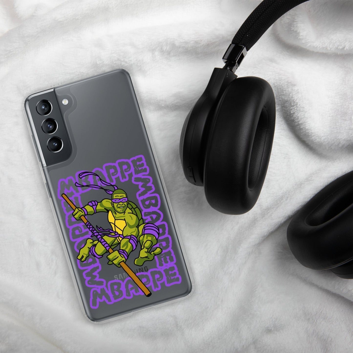 Kylian Mbappe Purple Ninja Turtle Donatello Clear Case for Samsung® Mobile Phone Cases Football Kylian Mbappe Ninja Turtles PSG Real Madrid Next Cult Brand