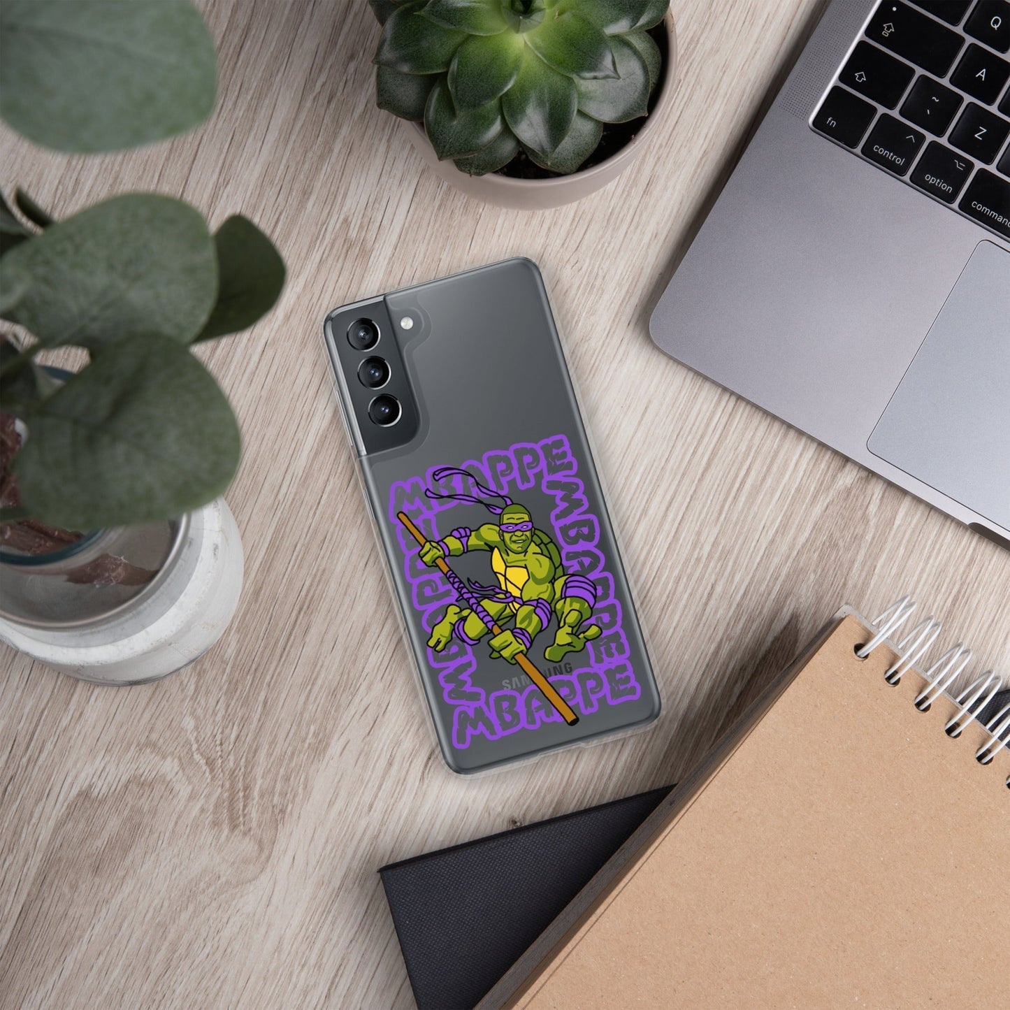 Kylian Mbappe Purple Ninja Turtle Donatello Clear Case for Samsung® Mobile Phone Cases Football Kylian Mbappe Ninja Turtles PSG Real Madrid Next Cult Brand