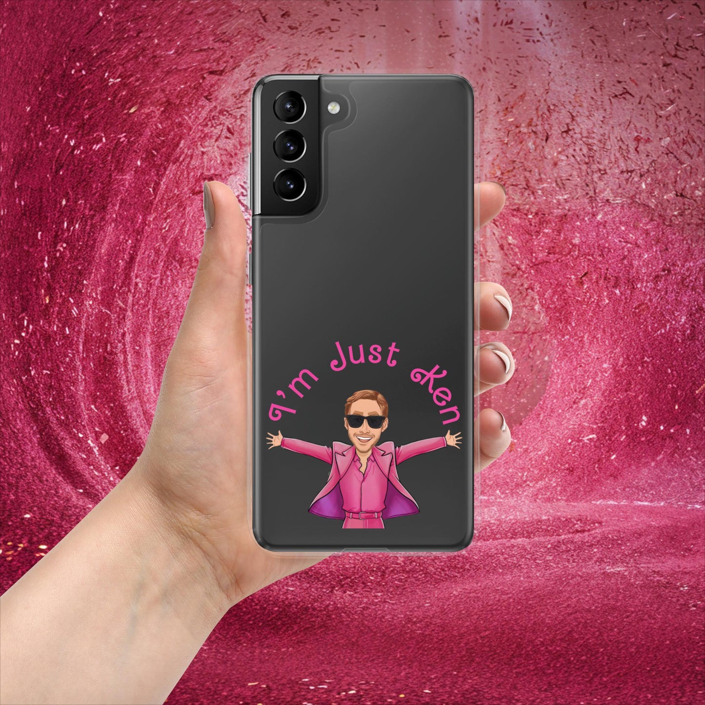 Ken Barbie Ryan Gosling I'm Just Ken Clear Case for Samsung Samsung Galaxy S21 Plus Mobile Phone Cases Barbie Celebrities Ken Movies Ryan Gosling Next Cult Brand