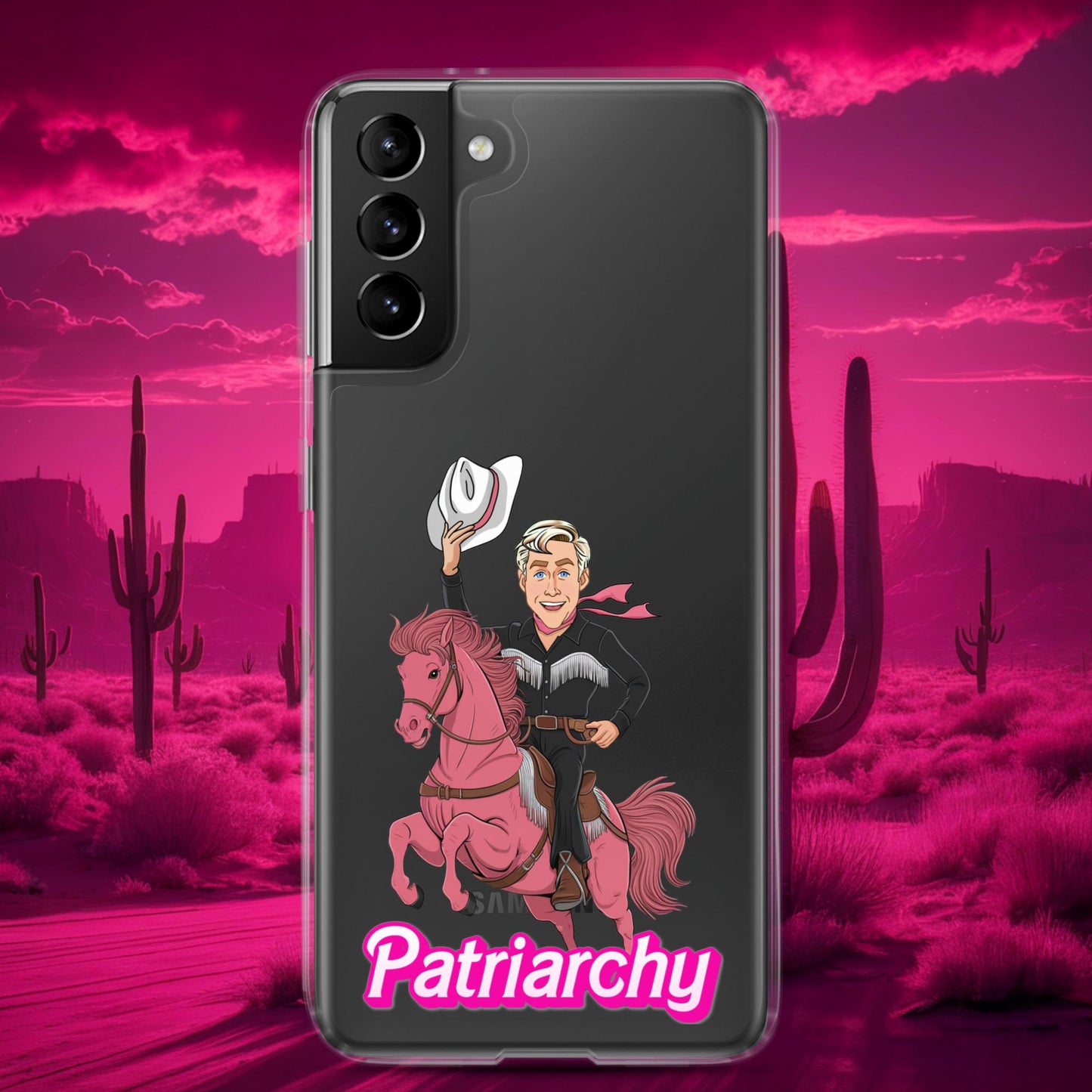 Ken Barbie Movie When I found out the patriarchy wasn't just about horses, I lost interest Clear Case for Samsung Samsung Galaxy S21 Plus Mobile Phone Cases Barbie Celebrities Ken Movies Ryan Gosling Next Cult Brand