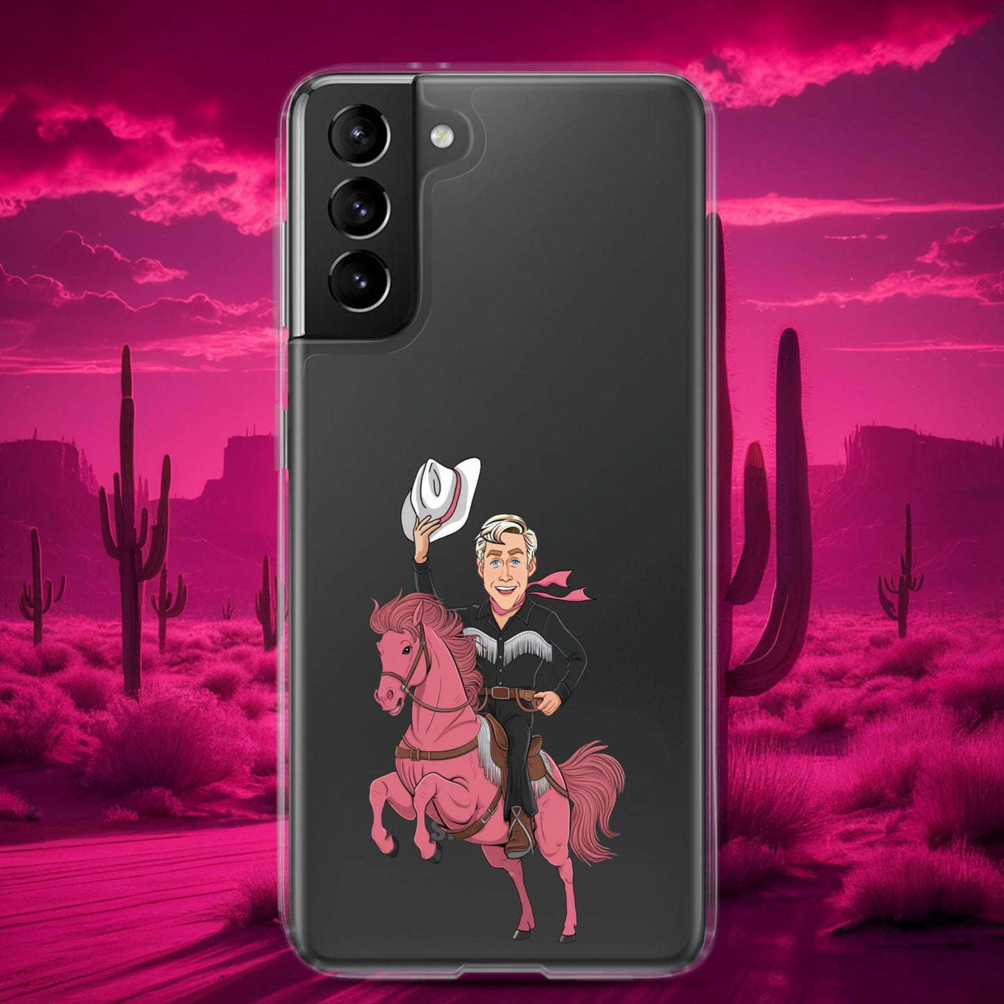 Ryan Gosling Ken Cowboy Horse Barbie Movie Clear Case for Samsung Samsung Galaxy S21 Plus Mobile Phone Cases Barbie Celebrities Ken Movies Ryan Gosling Next Cult Brand