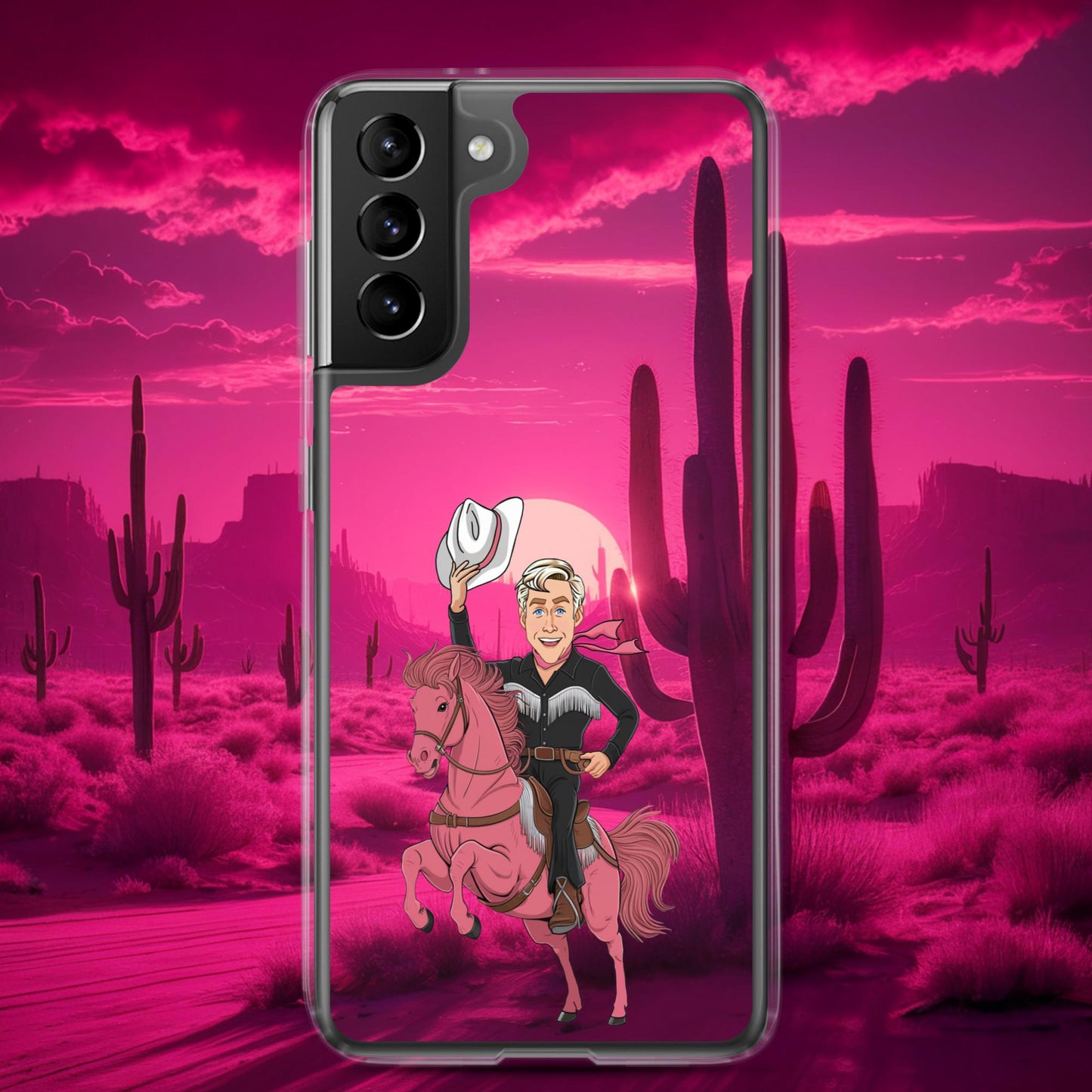 Ryan Gosling Ken Cowboy Horse Barbie Movie Clear Case for Samsung Samsung Galaxy S21 Plus Mobile Phone Cases Barbie Celebrities Ken Movies Ryan Gosling Next Cult Brand