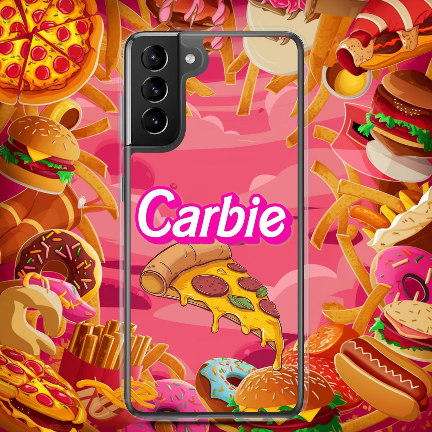 Carbie Barbie I Love Carbs I Love Pizza Clear Case for Samsung Samsung Galaxy S21 Plus Mobile Phone Cases Barbie Carbie Fast Food Ken Movies Pizza Next Cult Brand