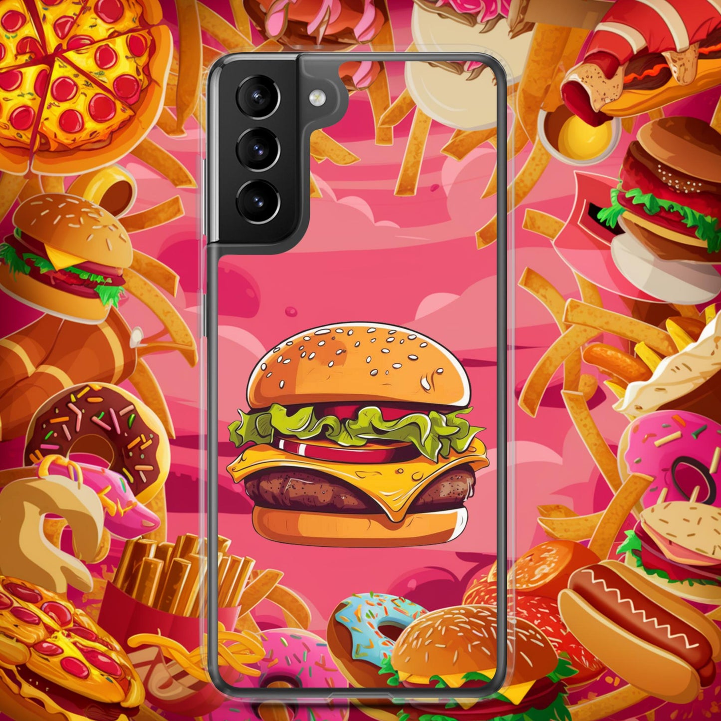 Cheeseburger I Love Burgers Clear Case for Samsung Samsung Galaxy S21 Plus Mobile Phone Cases Burgers Fast Food Next Cult Brand