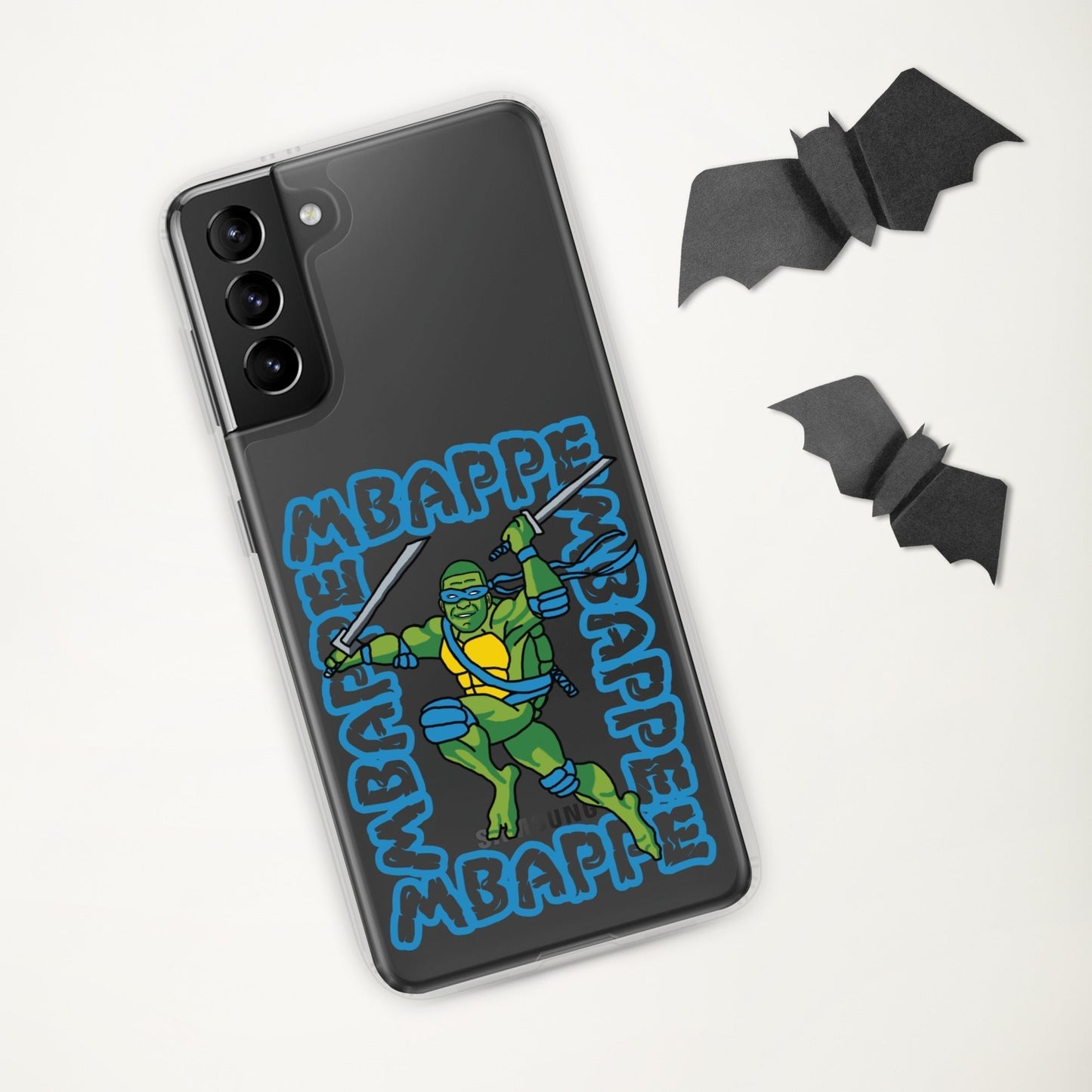 Kylian Mbappe Blue Ninja Turtle Leonardo Clear Case for Samsung® Mobile Phone Cases Football Kylian Mbappe Ninja Turtles PSG Real Madrid Next Cult Brand