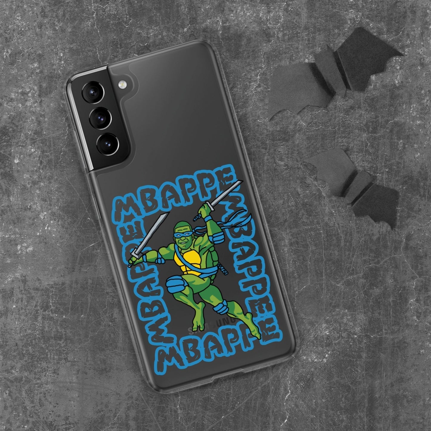 Kylian Mbappe Blue Ninja Turtle Leonardo Clear Case for Samsung® Samsung Galaxy S21 Plus Mobile Phone Cases Football Kylian Mbappe Ninja Turtles PSG Real Madrid Next Cult Brand