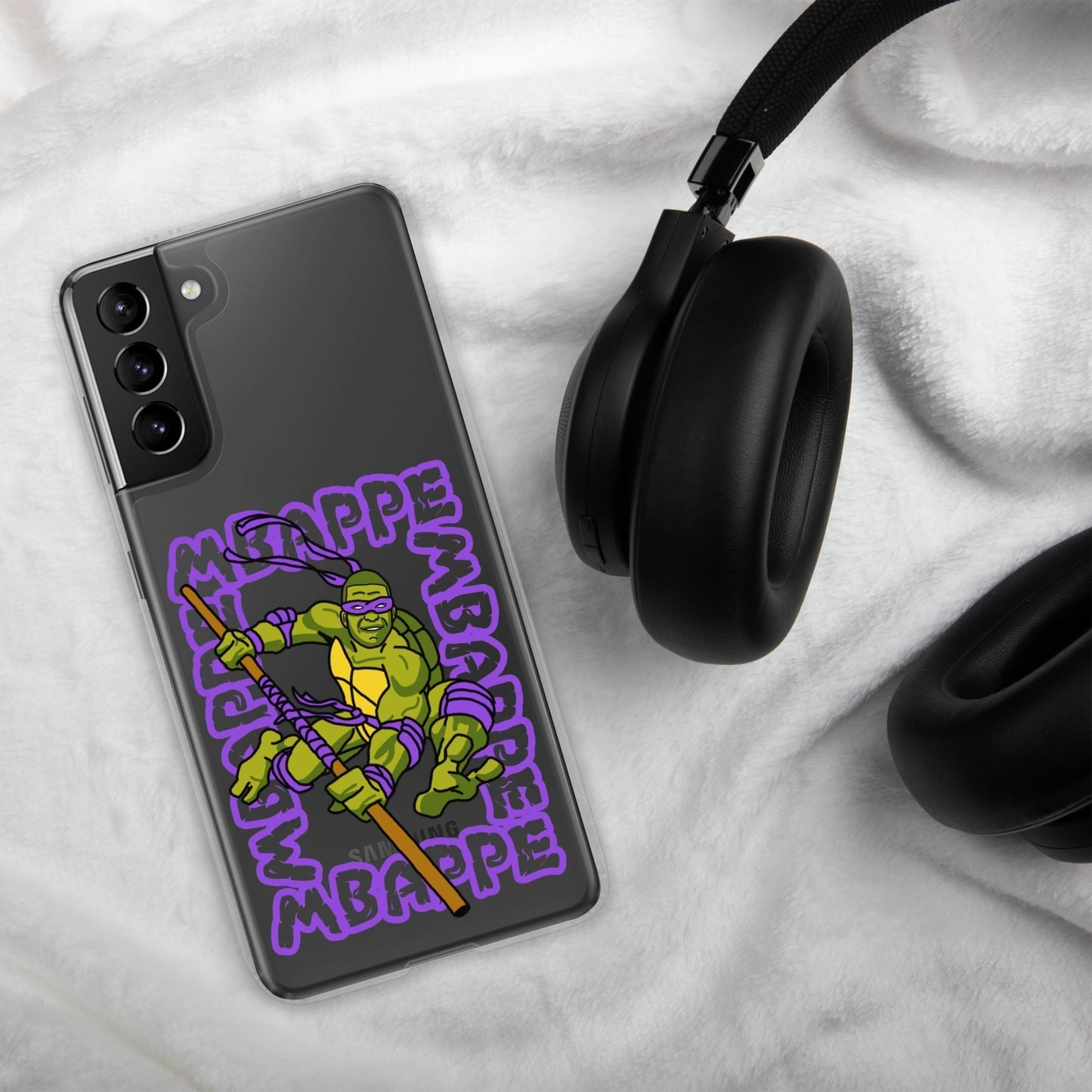 Kylian Mbappe Purple Ninja Turtle Donatello Clear Case for Samsung® Mobile Phone Cases Football Kylian Mbappe Ninja Turtles PSG Real Madrid Next Cult Brand