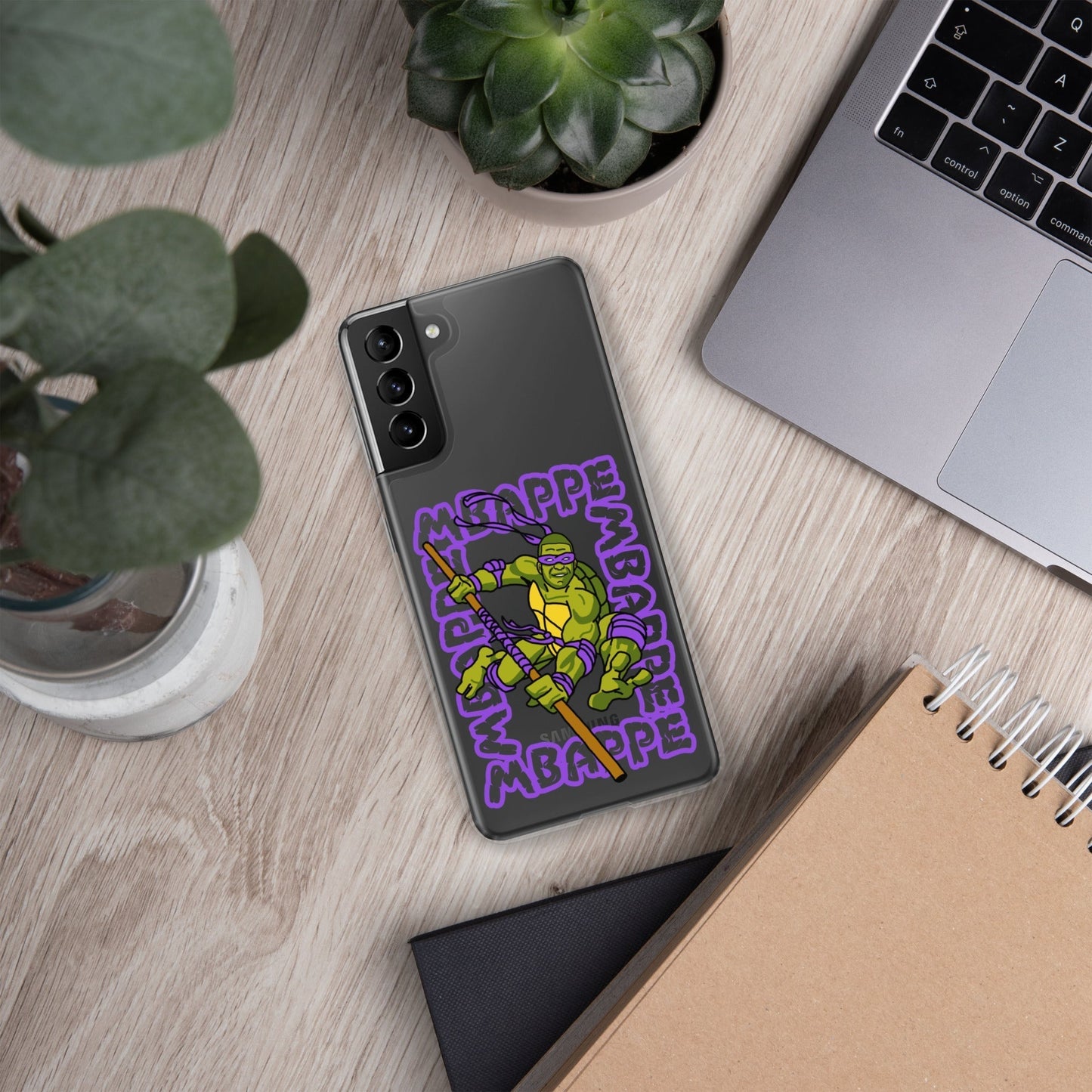 Kylian Mbappe Purple Ninja Turtle Donatello Clear Case for Samsung® Mobile Phone Cases Football Kylian Mbappe Ninja Turtles PSG Real Madrid Next Cult Brand
