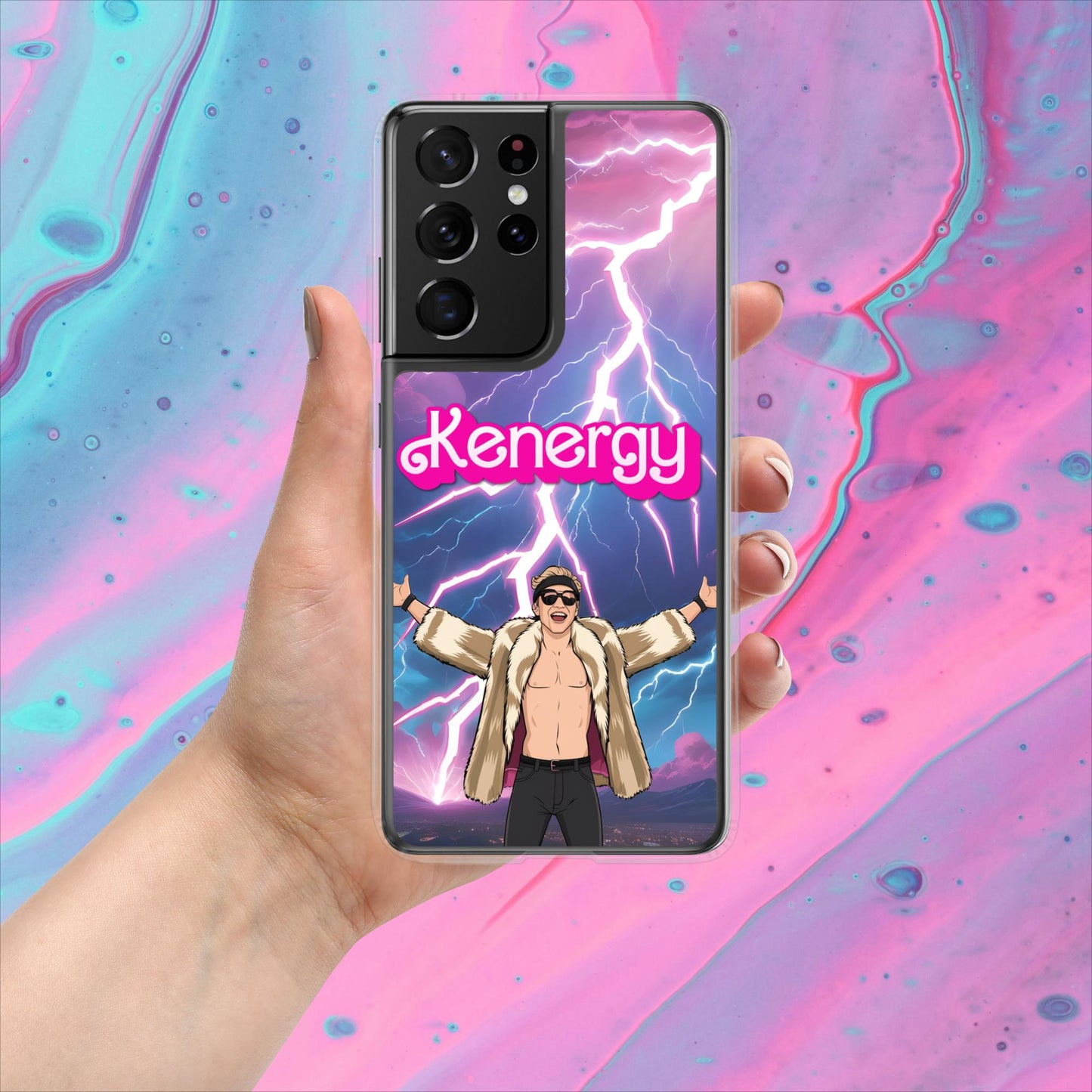 Kenergy Barbie Ryan Gosling Ken Clear Case for Samsung Samsung Galaxy S21 Ultra Mobile Phone Cases Barbie Celebrities Ken Kenergy Movies Ryan Gosling Next Cult Brand
