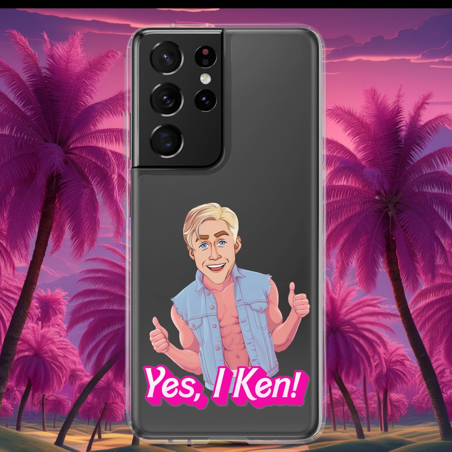 Yes I Ken Yes I can Ryan Gosling Ken Barbie Movie Clear Case for Samsung Samsung Galaxy S21 Ultra Mobile Phone Cases Barbie Celebrities Ken Movies Ryan Gosling Next Cult Brand