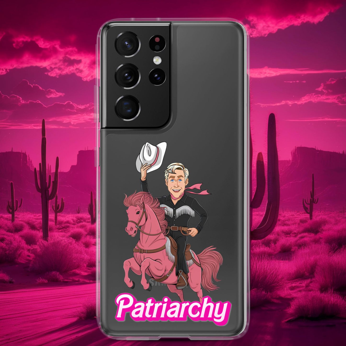 Ken Barbie Movie When I found out the patriarchy wasn't just about horses, I lost interest Clear Case for Samsung Samsung Galaxy S21 Ultra Mobile Phone Cases Barbie Celebrities Ken Movies Ryan Gosling Next Cult Brand