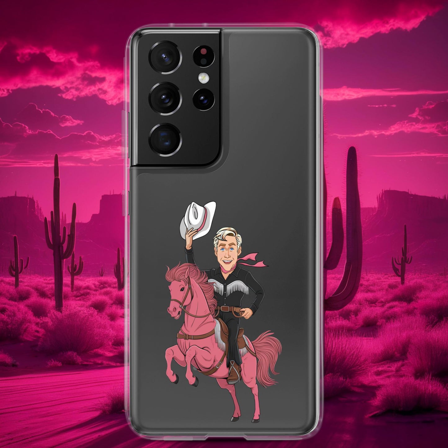 Ryan Gosling Ken Cowboy Horse Barbie Movie Clear Case for Samsung Samsung Galaxy S21 Ultra Mobile Phone Cases Barbie Celebrities Ken Movies Ryan Gosling Next Cult Brand