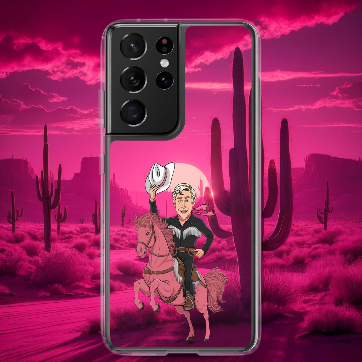 Ryan Gosling Ken Cowboy Horse Barbie Movie Clear Case for Samsung Samsung Galaxy S21 Ultra Mobile Phone Cases Barbie Celebrities Ken Movies Ryan Gosling Next Cult Brand