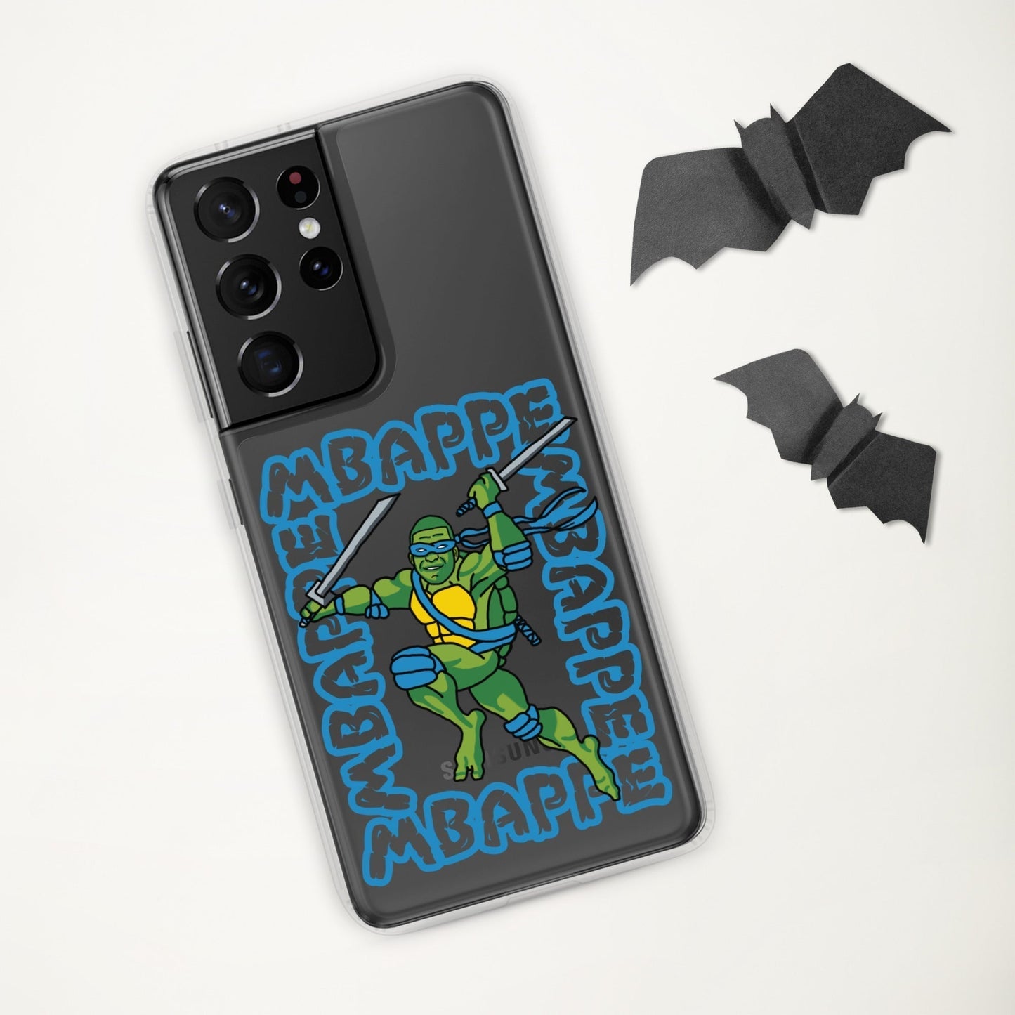 Kylian Mbappe Blue Ninja Turtle Leonardo Clear Case for Samsung® Mobile Phone Cases Football Kylian Mbappe Ninja Turtles PSG Real Madrid Next Cult Brand