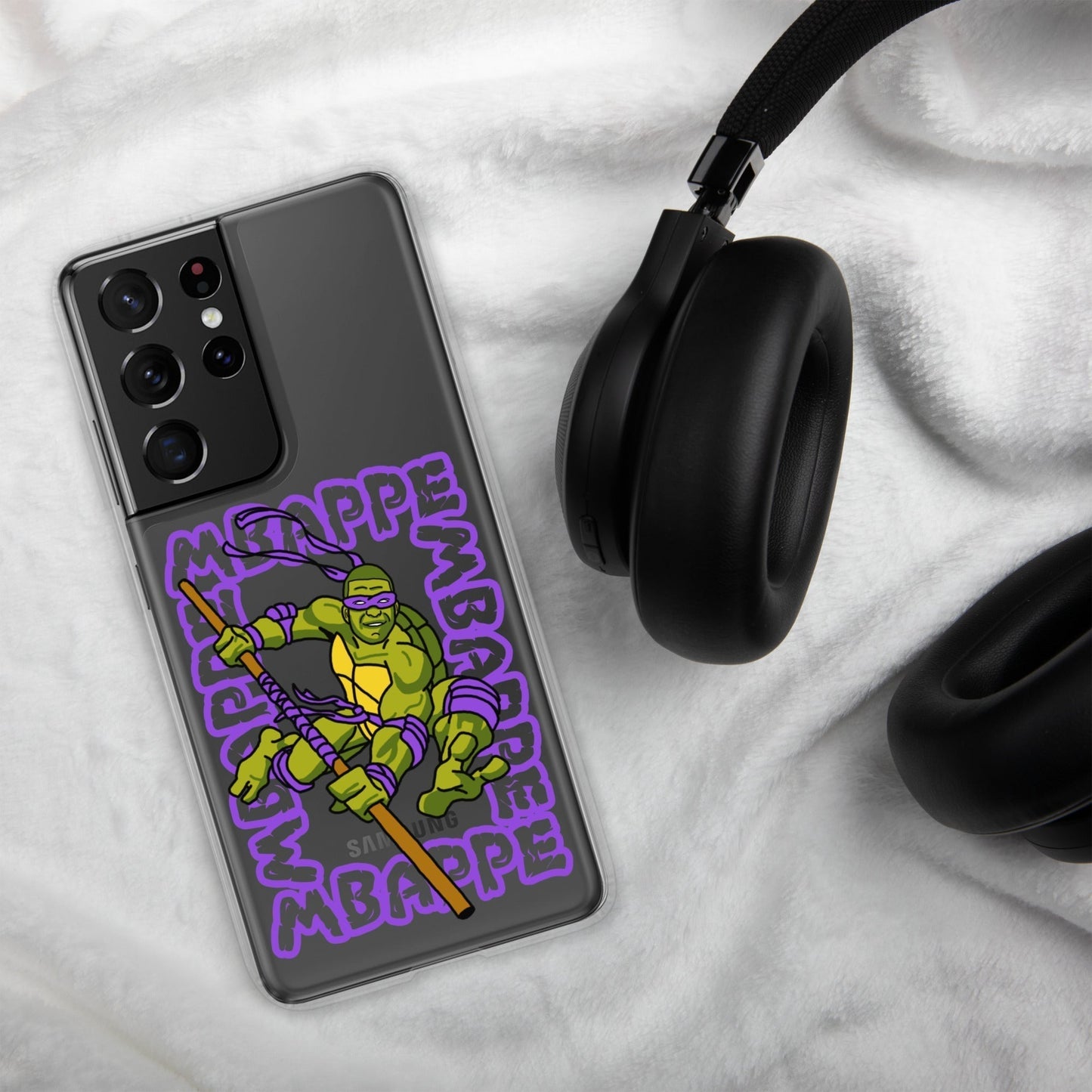 Kylian Mbappe Purple Ninja Turtle Donatello Clear Case for Samsung® Mobile Phone Cases Football Kylian Mbappe Ninja Turtles PSG Real Madrid Next Cult Brand