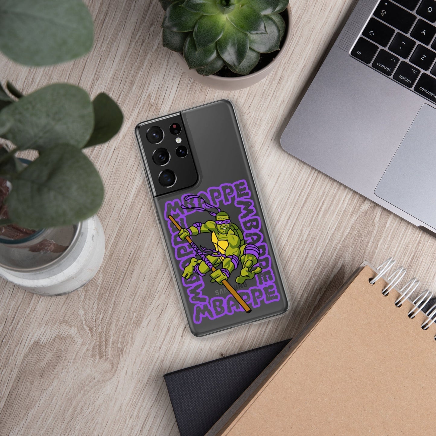 Kylian Mbappe Purple Ninja Turtle Donatello Clear Case for Samsung® Mobile Phone Cases Football Kylian Mbappe Ninja Turtles PSG Real Madrid Next Cult Brand