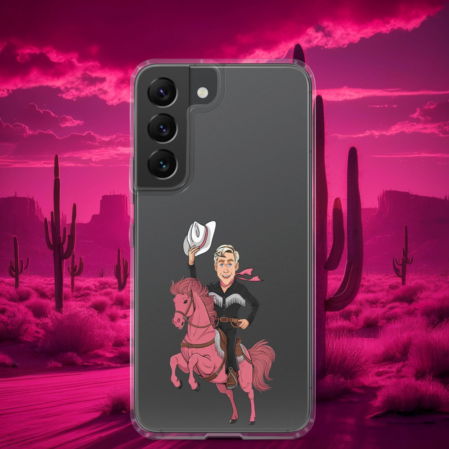 Ryan Gosling Ken Cowboy Horse Barbie Movie Clear Case for Samsung Samsung Galaxy S22 Mobile Phone Cases Barbie Celebrities Ken Movies Ryan Gosling Next Cult Brand