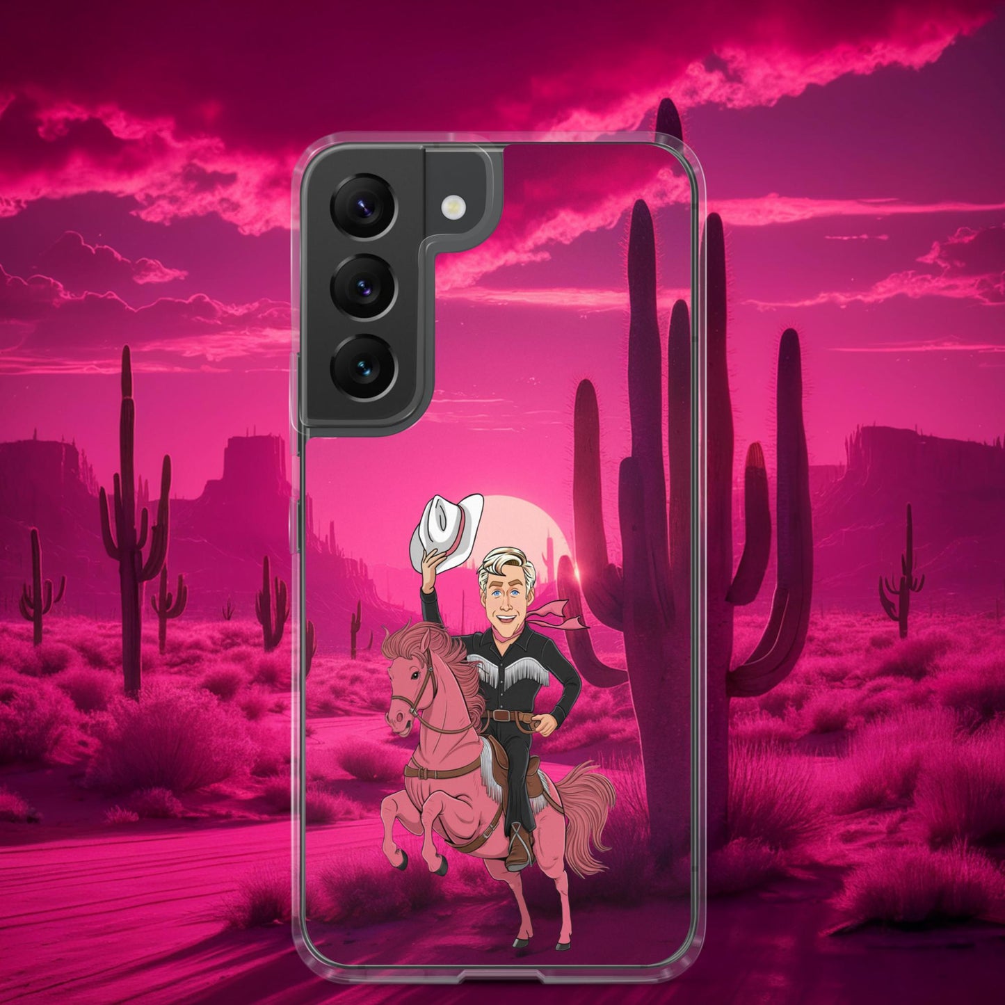 Ryan Gosling Ken Cowboy Horse Barbie Movie Clear Case for Samsung Samsung Galaxy S22 Mobile Phone Cases Barbie Celebrities Ken Movies Ryan Gosling Next Cult Brand