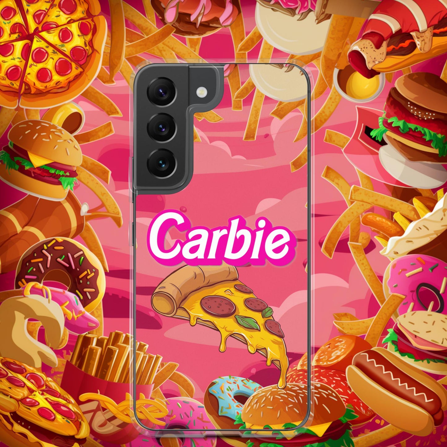 Carbie Barbie I Love Carbs I Love Pizza Clear Case for Samsung Samsung Galaxy S22 Mobile Phone Cases Barbie Carbie Fast Food Ken Movies Pizza Next Cult Brand