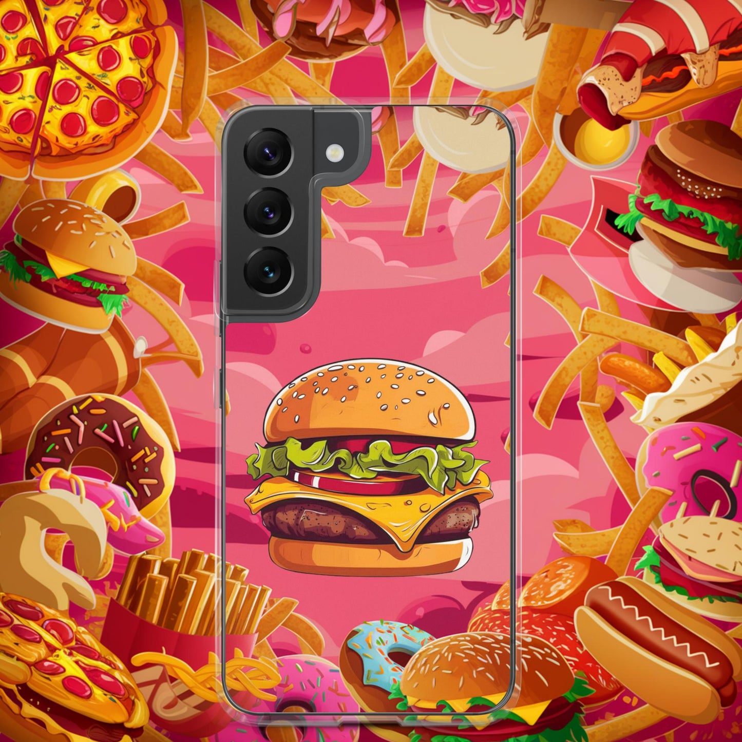 Cheeseburger I Love Burgers Clear Case for Samsung Samsung Galaxy S22 Mobile Phone Cases Burgers Fast Food Next Cult Brand