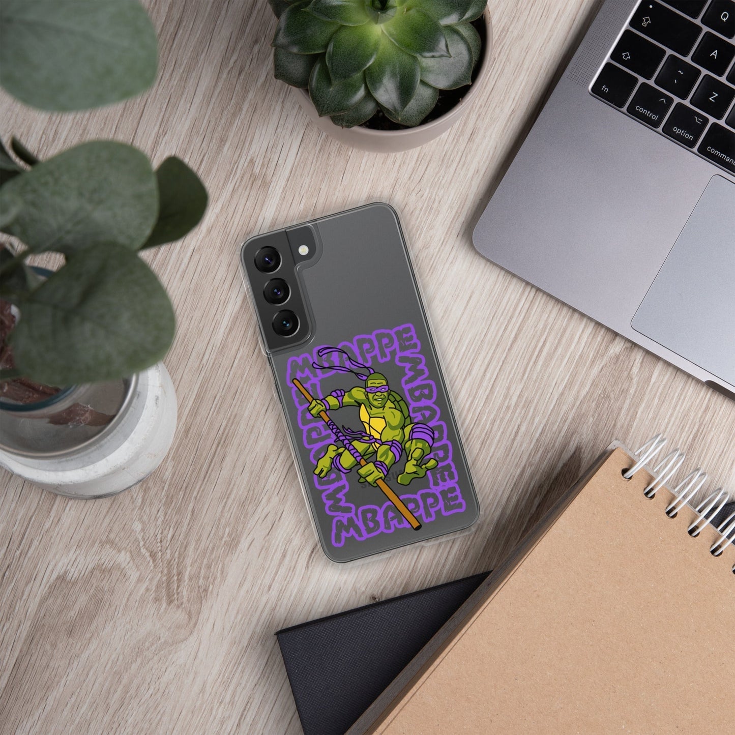 Kylian Mbappe Purple Ninja Turtle Donatello Clear Case for Samsung® Mobile Phone Cases Football Kylian Mbappe Ninja Turtles PSG Real Madrid Next Cult Brand