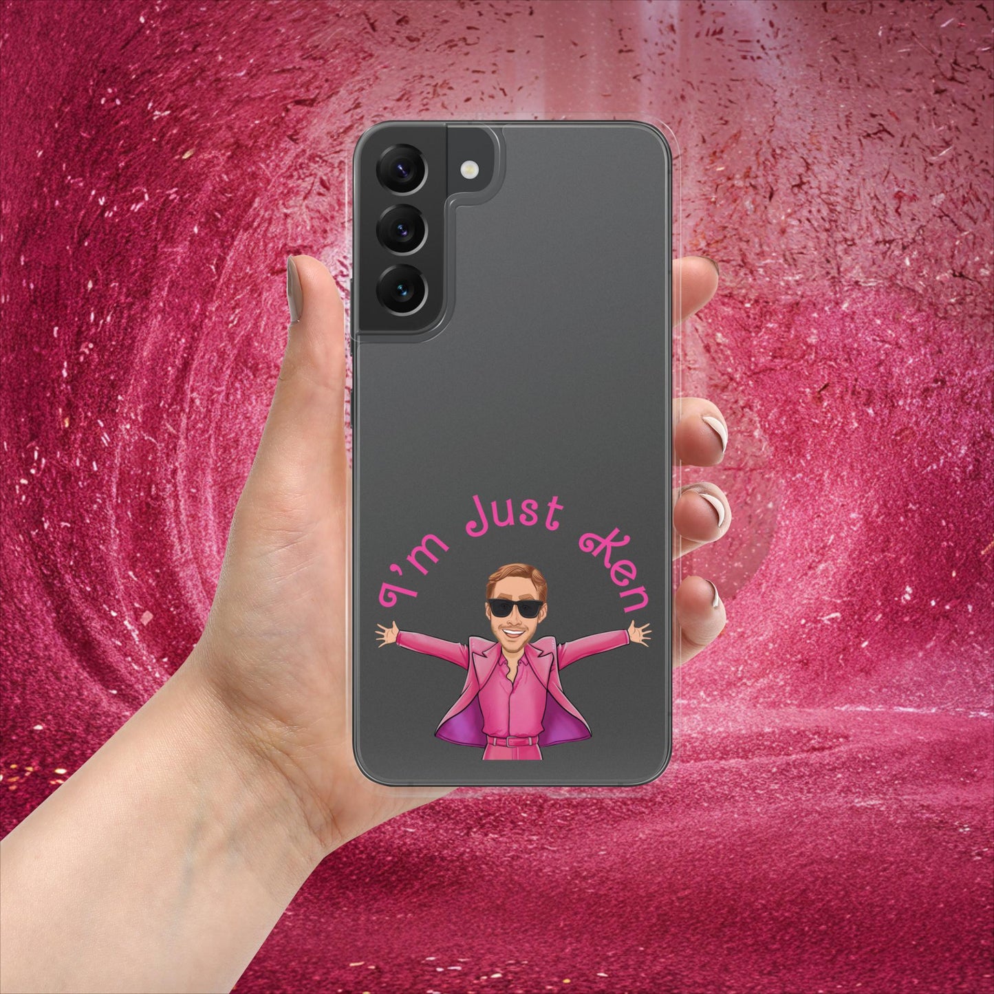 Ken Barbie Ryan Gosling I'm Just Ken Clear Case for Samsung Samsung Galaxy S22 Plus Mobile Phone Cases Barbie Celebrities Ken Movies Ryan Gosling Next Cult Brand