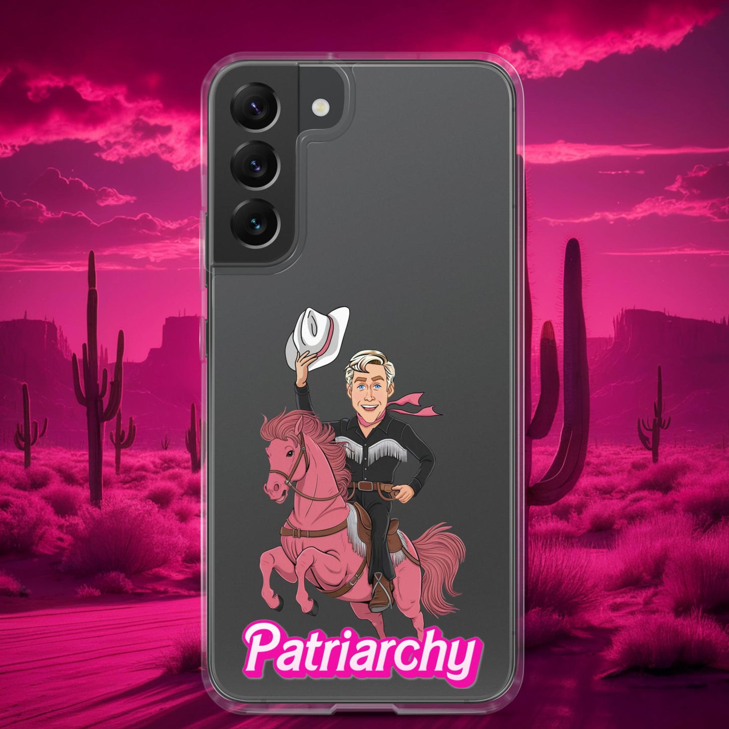 Ken Barbie Movie When I found out the patriarchy wasn't just about horses, I lost interest Clear Case for Samsung Samsung Galaxy S22 Plus Mobile Phone Cases Barbie Celebrities Ken Movies Ryan Gosling Next Cult Brand