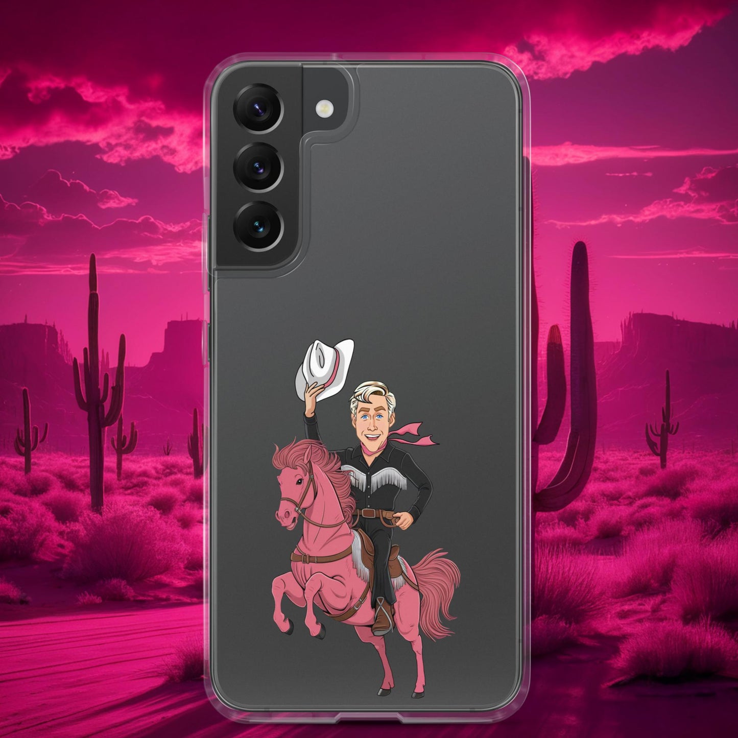 Ryan Gosling Ken Cowboy Horse Barbie Movie Clear Case for Samsung Samsung Galaxy S22 Plus Mobile Phone Cases Barbie Celebrities Ken Movies Ryan Gosling Next Cult Brand