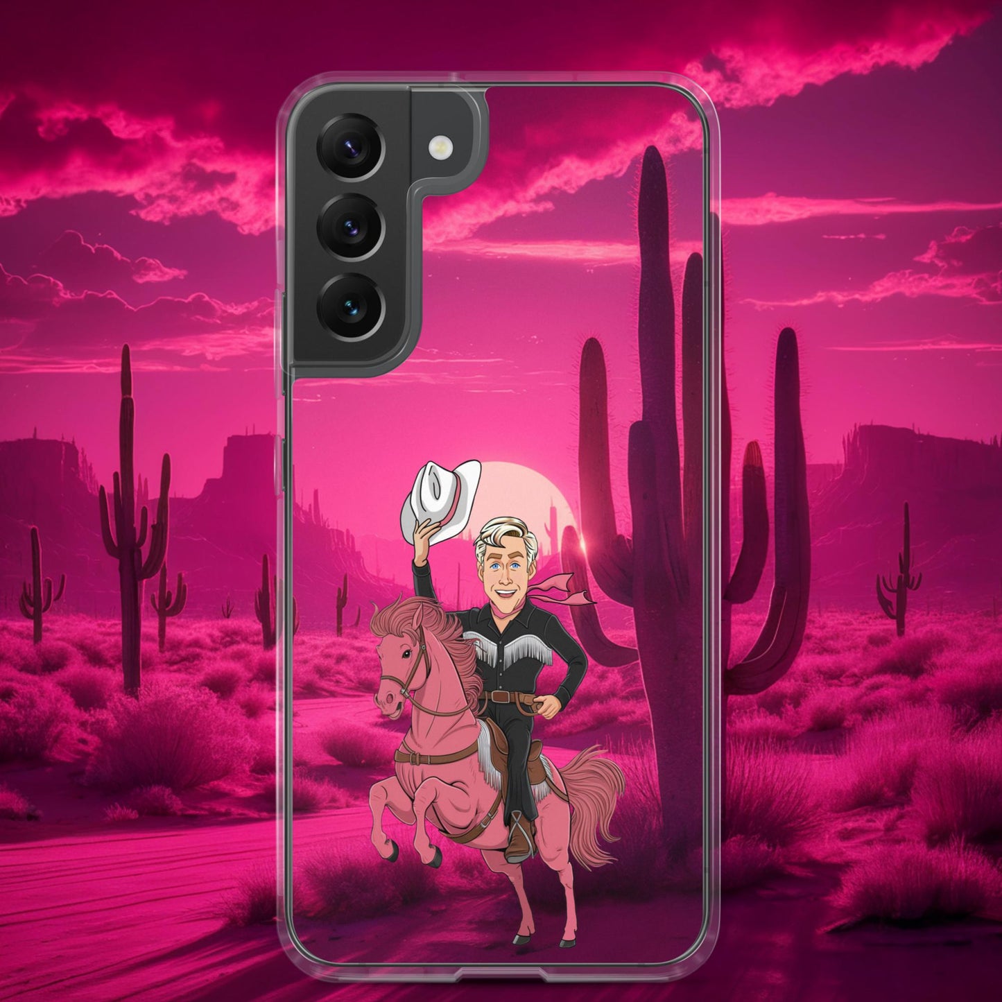 Ryan Gosling Ken Cowboy Horse Barbie Movie Clear Case for Samsung Samsung Galaxy S22 Plus Mobile Phone Cases Barbie Celebrities Ken Movies Ryan Gosling Next Cult Brand