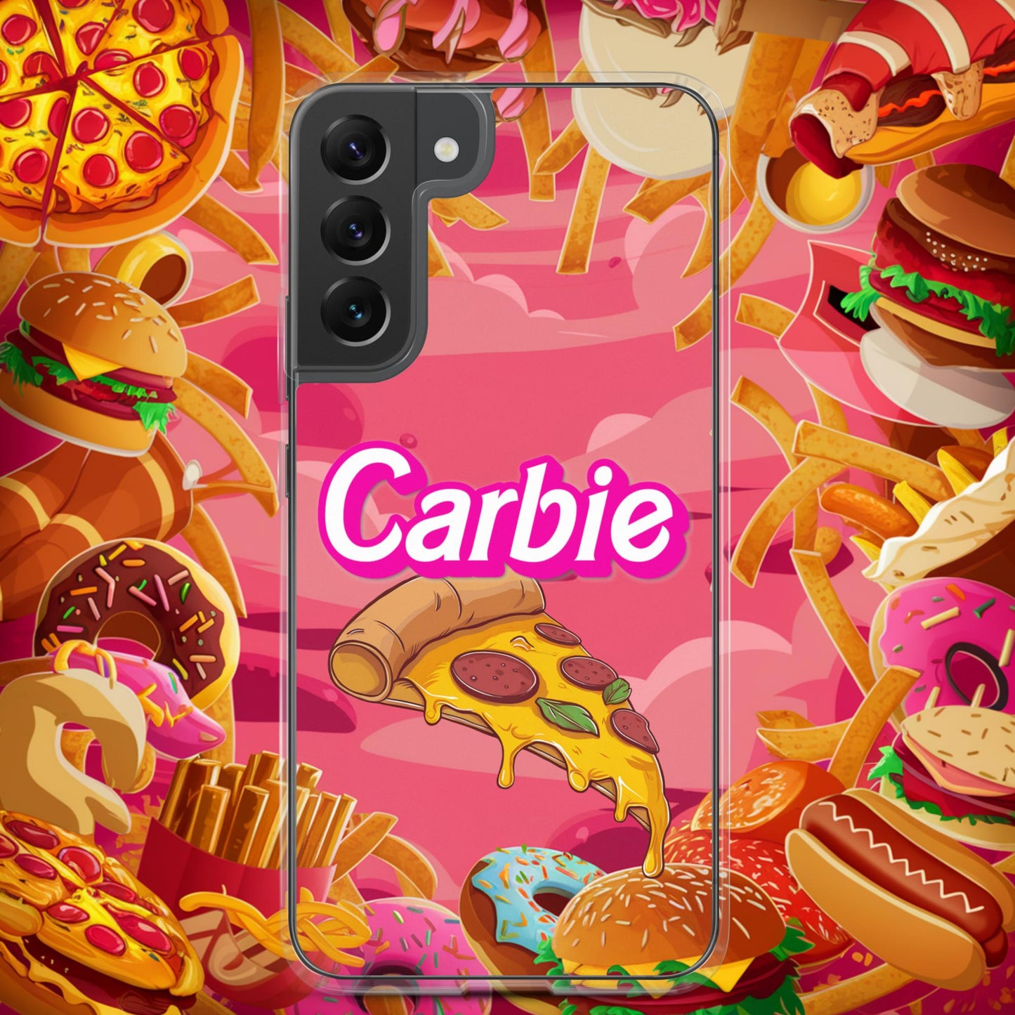 Carbie Barbie I Love Carbs I Love Pizza Clear Case for Samsung Samsung Galaxy S22 Plus Mobile Phone Cases Barbie Carbie Fast Food Ken Movies Pizza Next Cult Brand