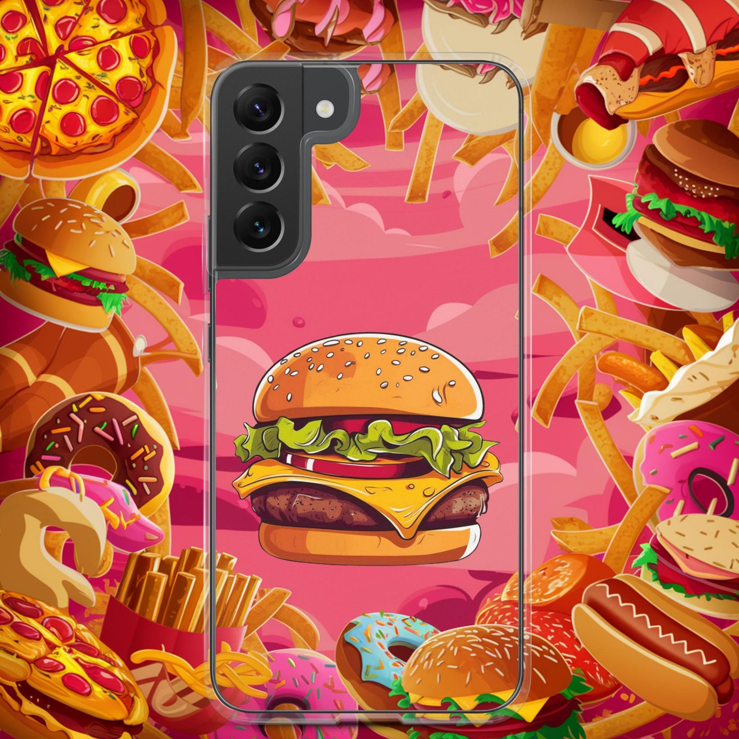 Cheeseburger I Love Burgers Clear Case for Samsung Samsung Galaxy S22 Plus Mobile Phone Cases Burgers Fast Food Next Cult Brand