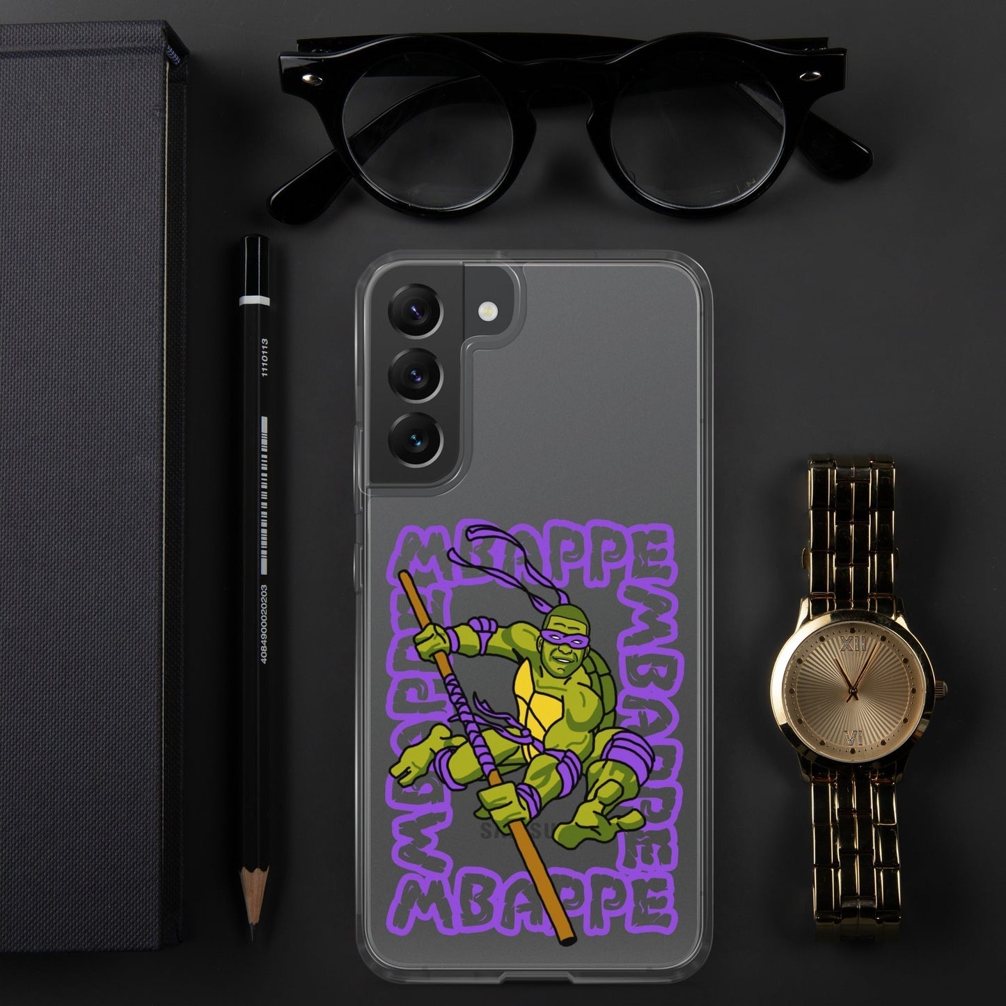 Kylian Mbappe Purple Ninja Turtle Donatello Clear Case for Samsung® Samsung Galaxy S22 Plus Mobile Phone Cases Football Kylian Mbappe Ninja Turtles PSG Real Madrid Next Cult Brand
