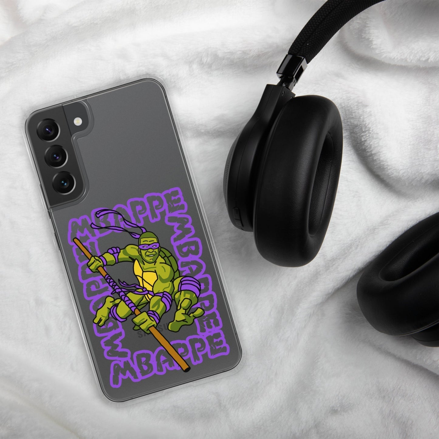 Kylian Mbappe Purple Ninja Turtle Donatello Clear Case for Samsung® Mobile Phone Cases Football Kylian Mbappe Ninja Turtles PSG Real Madrid Next Cult Brand