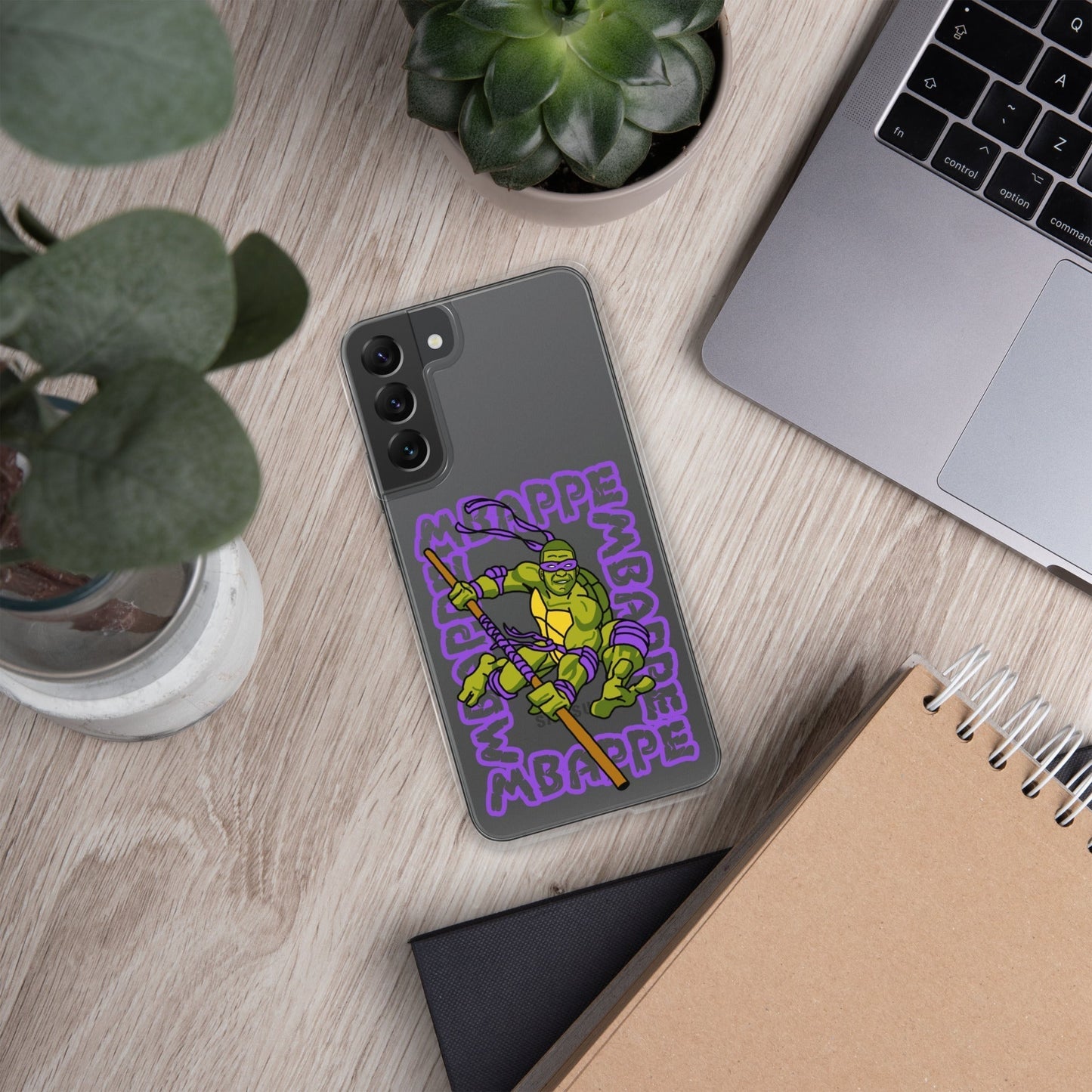 Kylian Mbappe Purple Ninja Turtle Donatello Clear Case for Samsung® Mobile Phone Cases Football Kylian Mbappe Ninja Turtles PSG Real Madrid Next Cult Brand