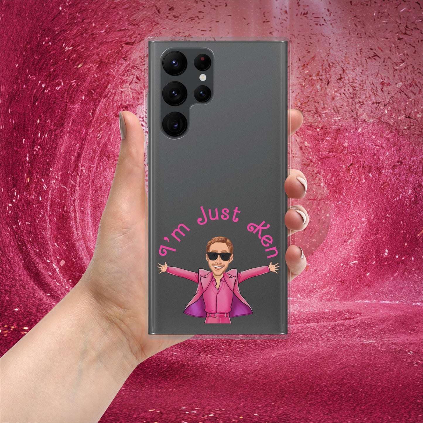Ken Barbie Ryan Gosling I'm Just Ken Clear Case for Samsung Samsung Galaxy S22 Ultra Mobile Phone Cases Barbie Celebrities Ken Movies Ryan Gosling Next Cult Brand