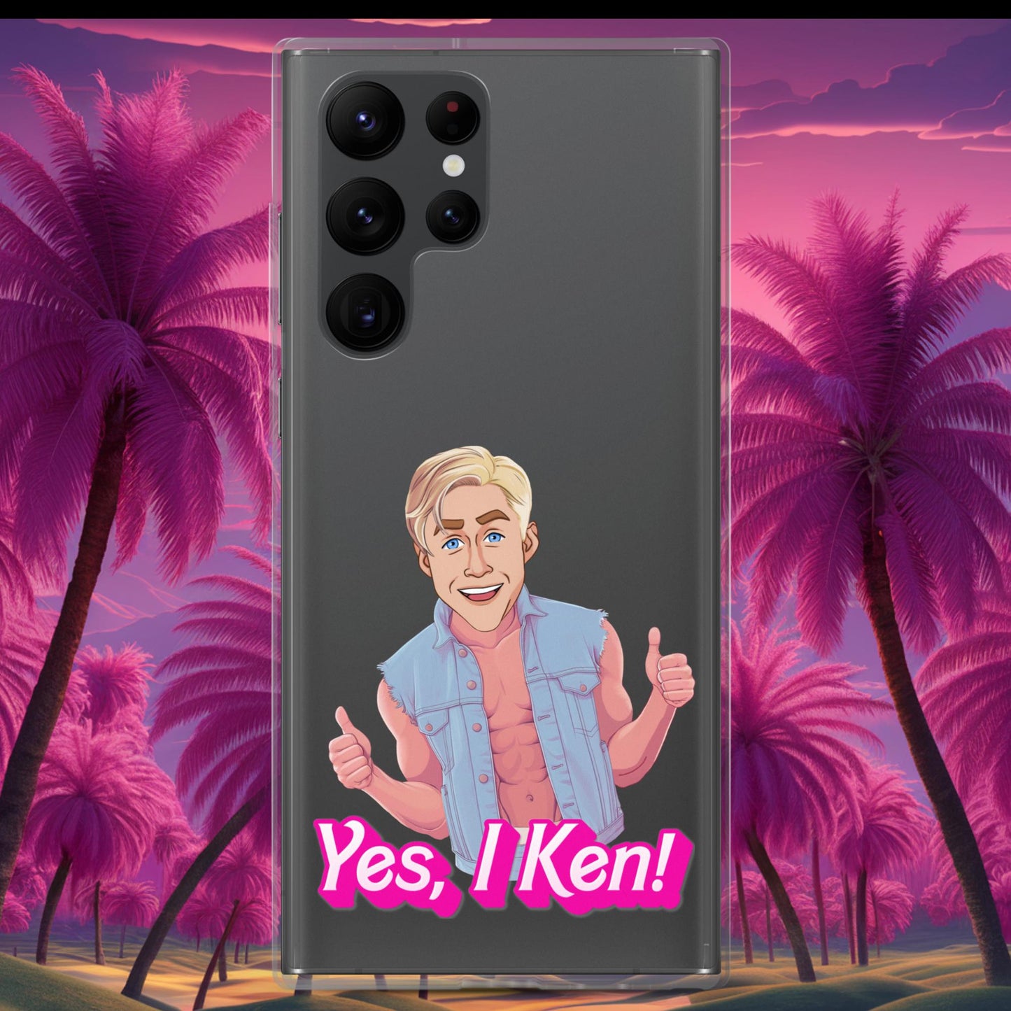 Yes I Ken Yes I can Ryan Gosling Ken Barbie Movie Clear Case for Samsung Samsung Galaxy S22 Ultra Mobile Phone Cases Barbie Celebrities Ken Movies Ryan Gosling Next Cult Brand
