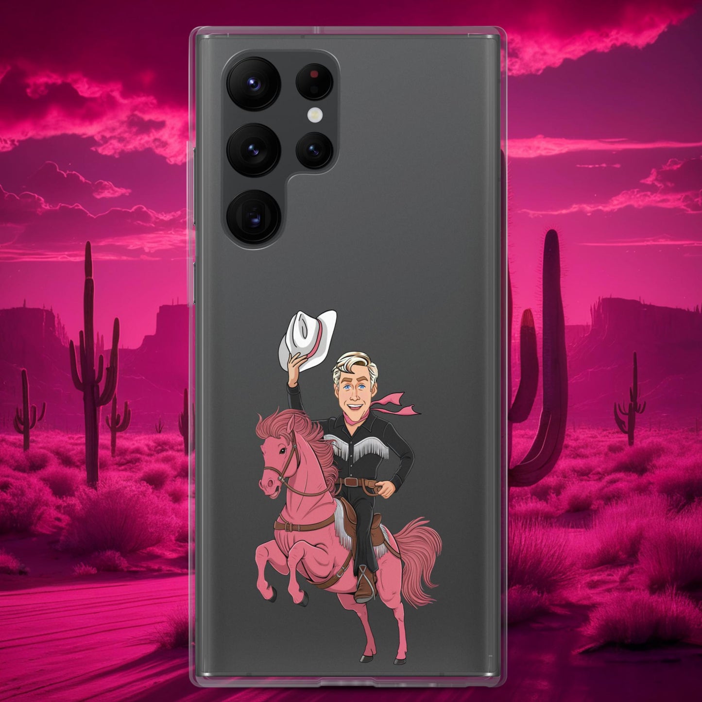 Ryan Gosling Ken Cowboy Horse Barbie Movie Clear Case for Samsung Samsung Galaxy S22 Ultra Mobile Phone Cases Barbie Celebrities Ken Movies Ryan Gosling Next Cult Brand