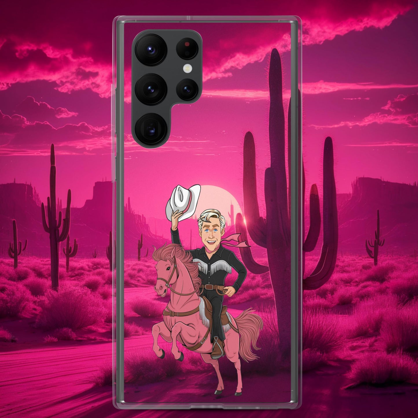 Ryan Gosling Ken Cowboy Horse Barbie Movie Clear Case for Samsung Samsung Galaxy S22 Ultra Mobile Phone Cases Barbie Celebrities Ken Movies Ryan Gosling Next Cult Brand