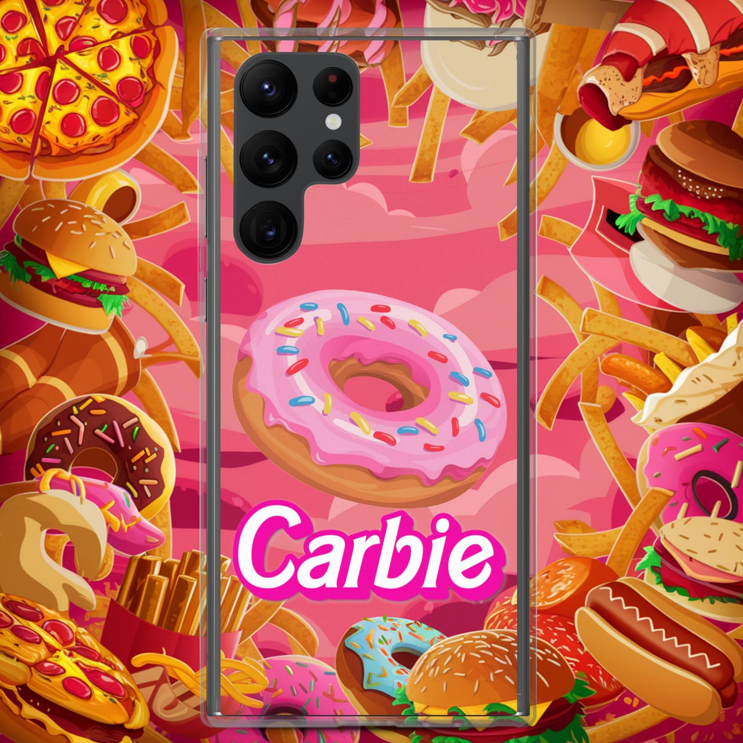 Carbie Barbie I Love Carbs I Love Donuts Clear Case for Samsung Samsung Galaxy S22 Ultra Mobile Phone Cases Barbie Carbie Donuts Fast Food Ken Movies Next Cult Brand