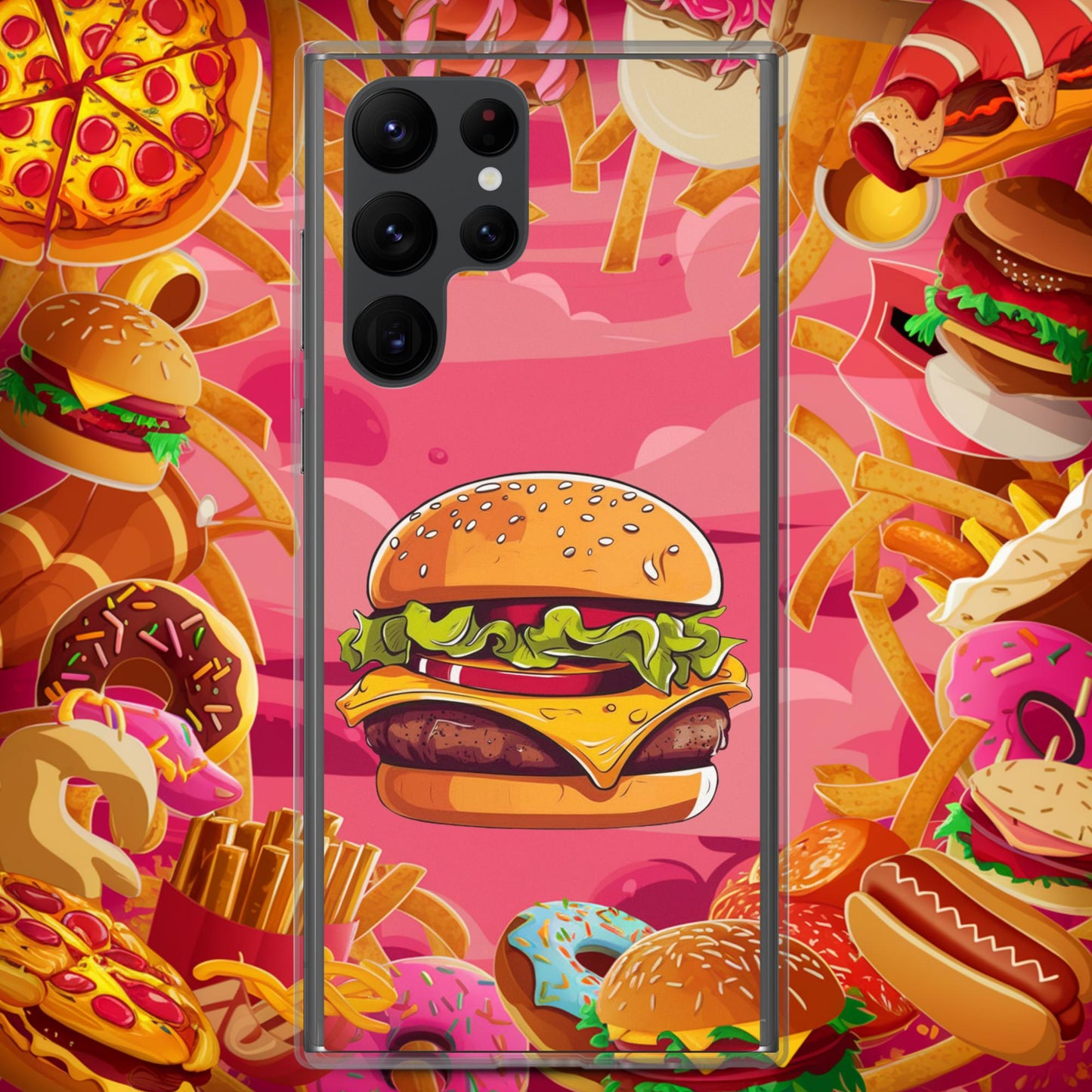 Cheeseburger I Love Burgers Clear Case for Samsung Samsung Galaxy S22 Ultra Mobile Phone Cases Burgers Fast Food Next Cult Brand