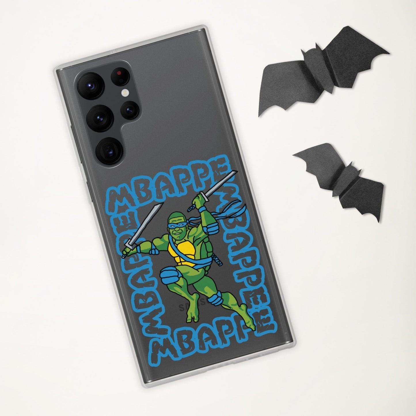 Kylian Mbappe Blue Ninja Turtle Leonardo Clear Case for Samsung® Mobile Phone Cases Football Kylian Mbappe Ninja Turtles PSG Real Madrid Next Cult Brand