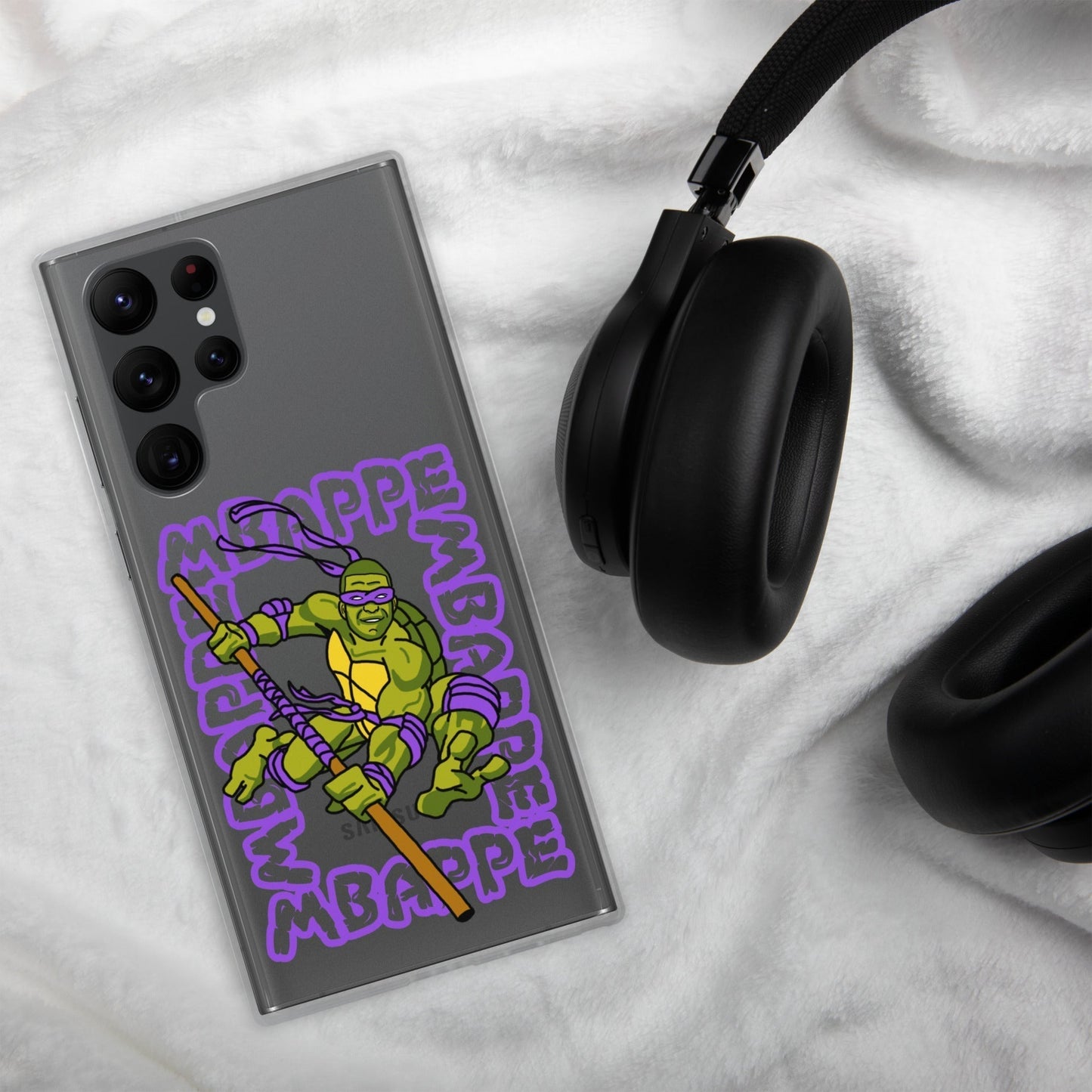 Kylian Mbappe Purple Ninja Turtle Donatello Clear Case for Samsung® Mobile Phone Cases Football Kylian Mbappe Ninja Turtles PSG Real Madrid Next Cult Brand
