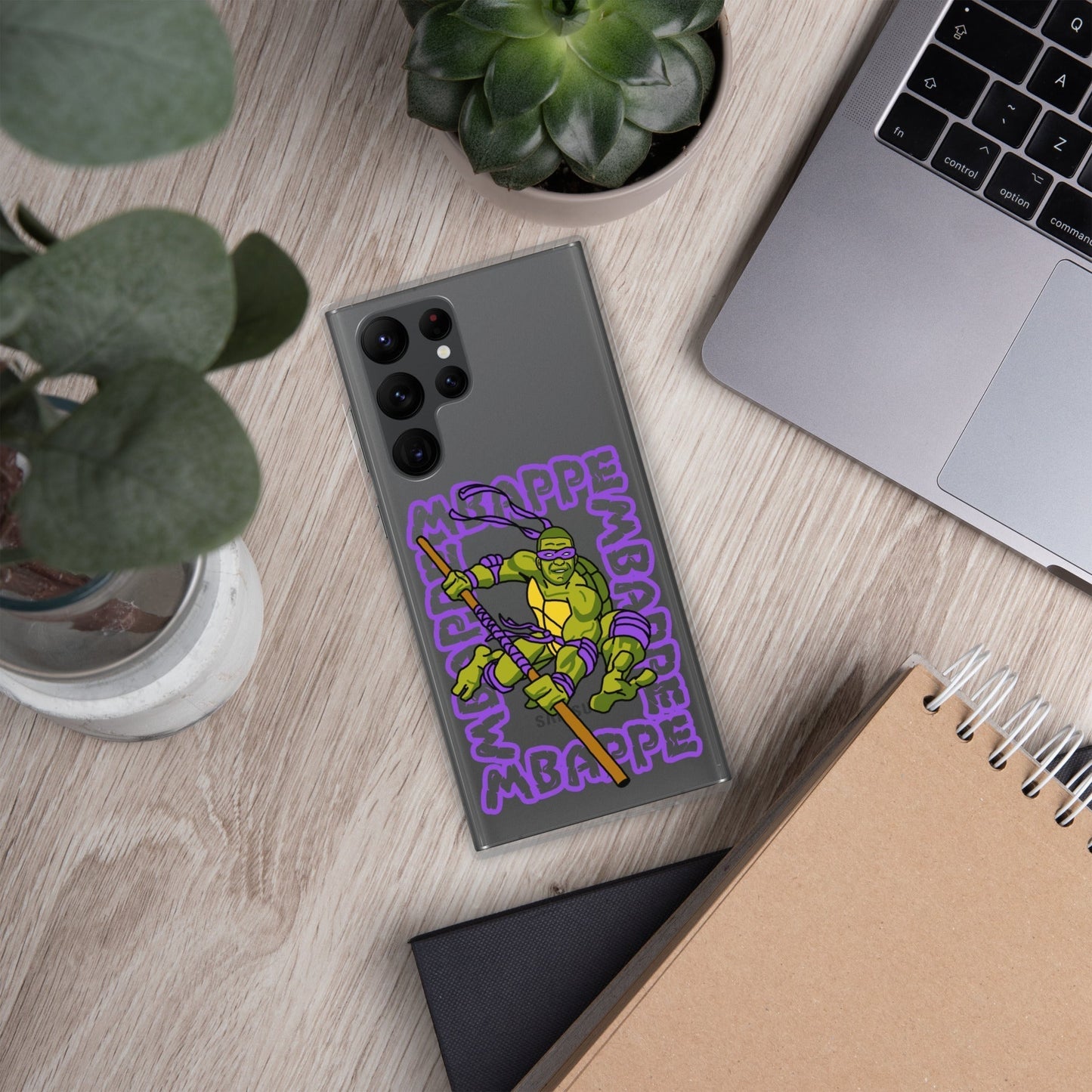Kylian Mbappe Purple Ninja Turtle Donatello Clear Case for Samsung® Mobile Phone Cases Football Kylian Mbappe Ninja Turtles PSG Real Madrid Next Cult Brand